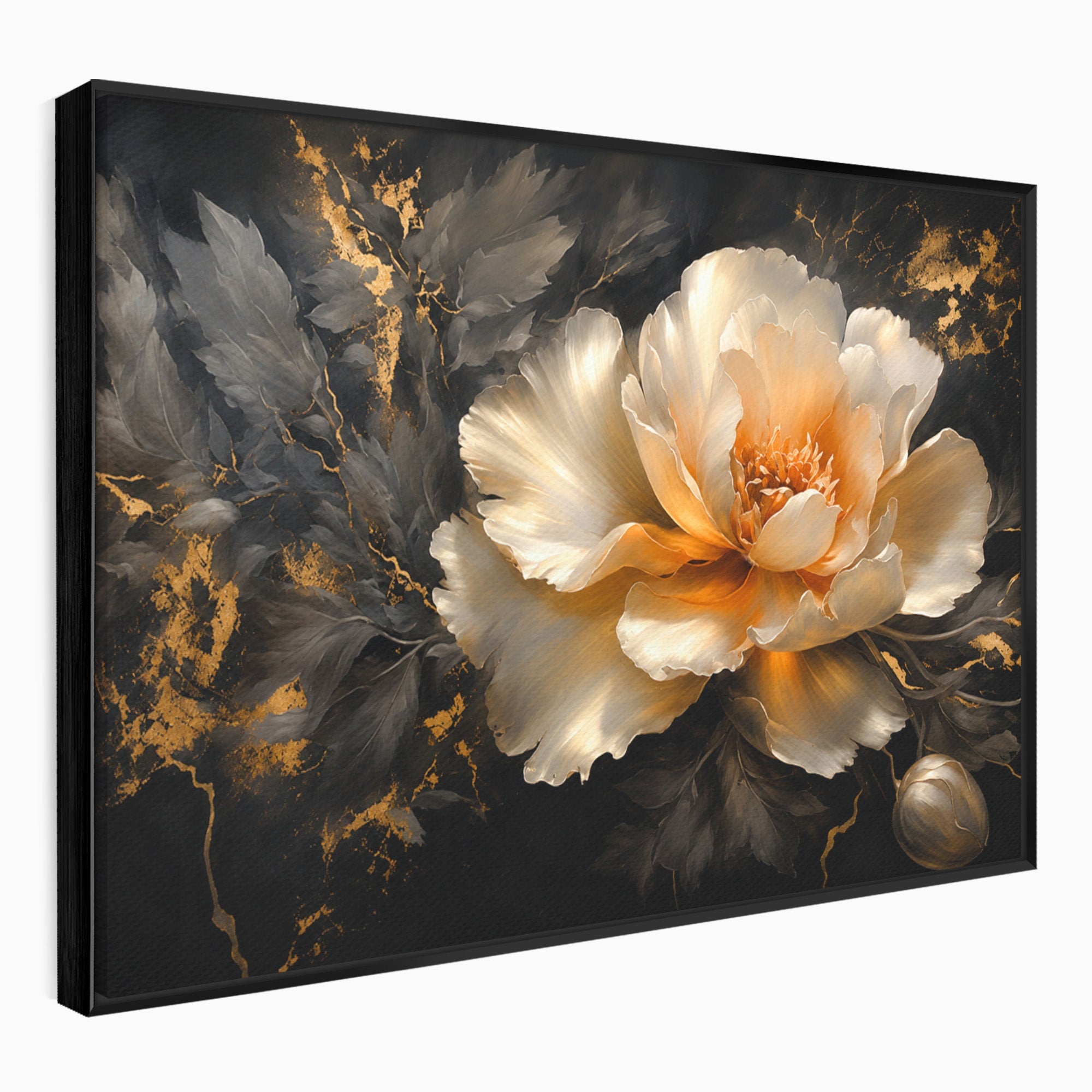 Tablou Canvas Premium LuxCanva® A1864, Floare Aurie, Floare, Auriu, Eleganta, Dormitor, Living, Culori Vibrante
