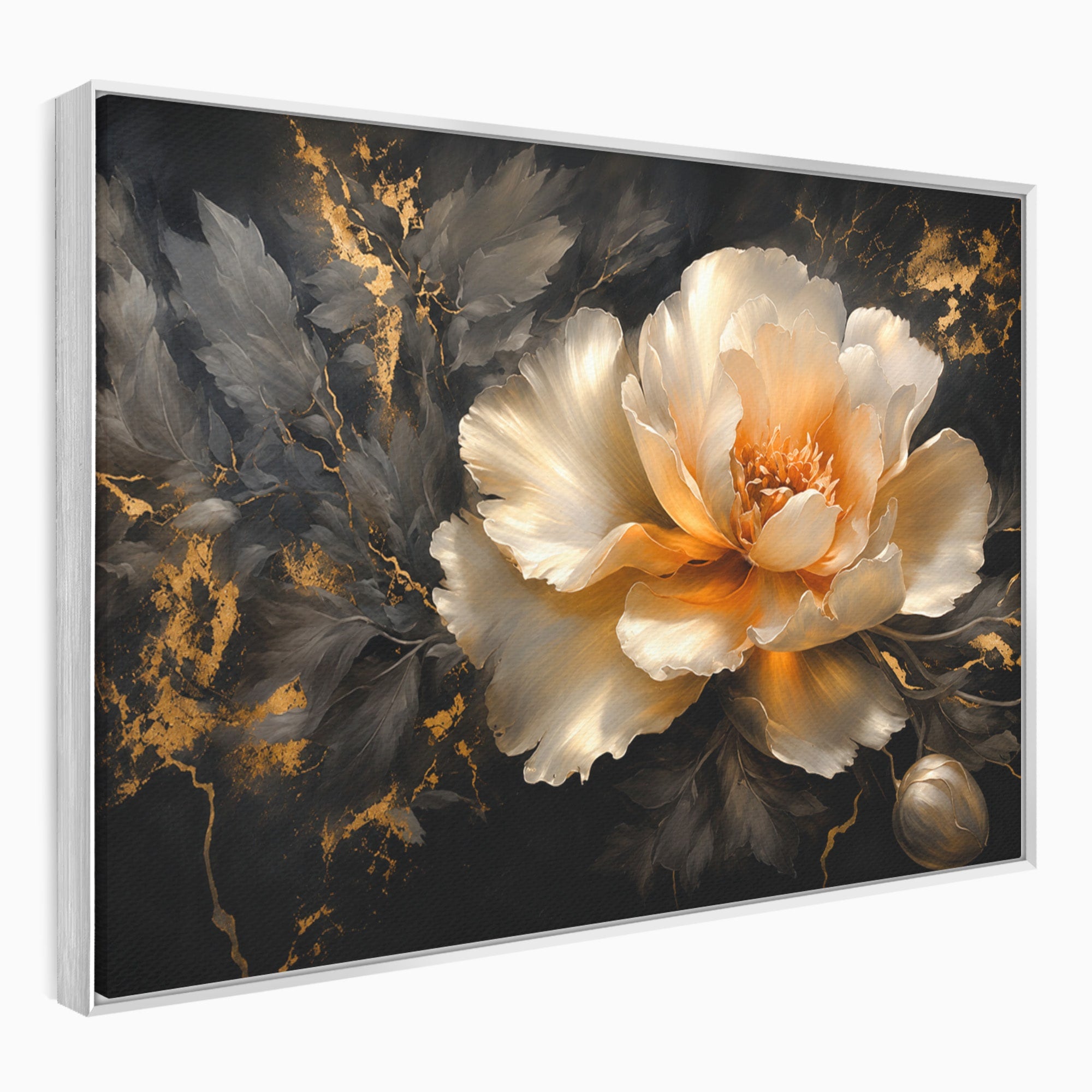Tablou Canvas Premium LuxCanva® A1864, Floare Aurie, Floare, Auriu, Eleganta, Dormitor, Living, Culori Vibrante