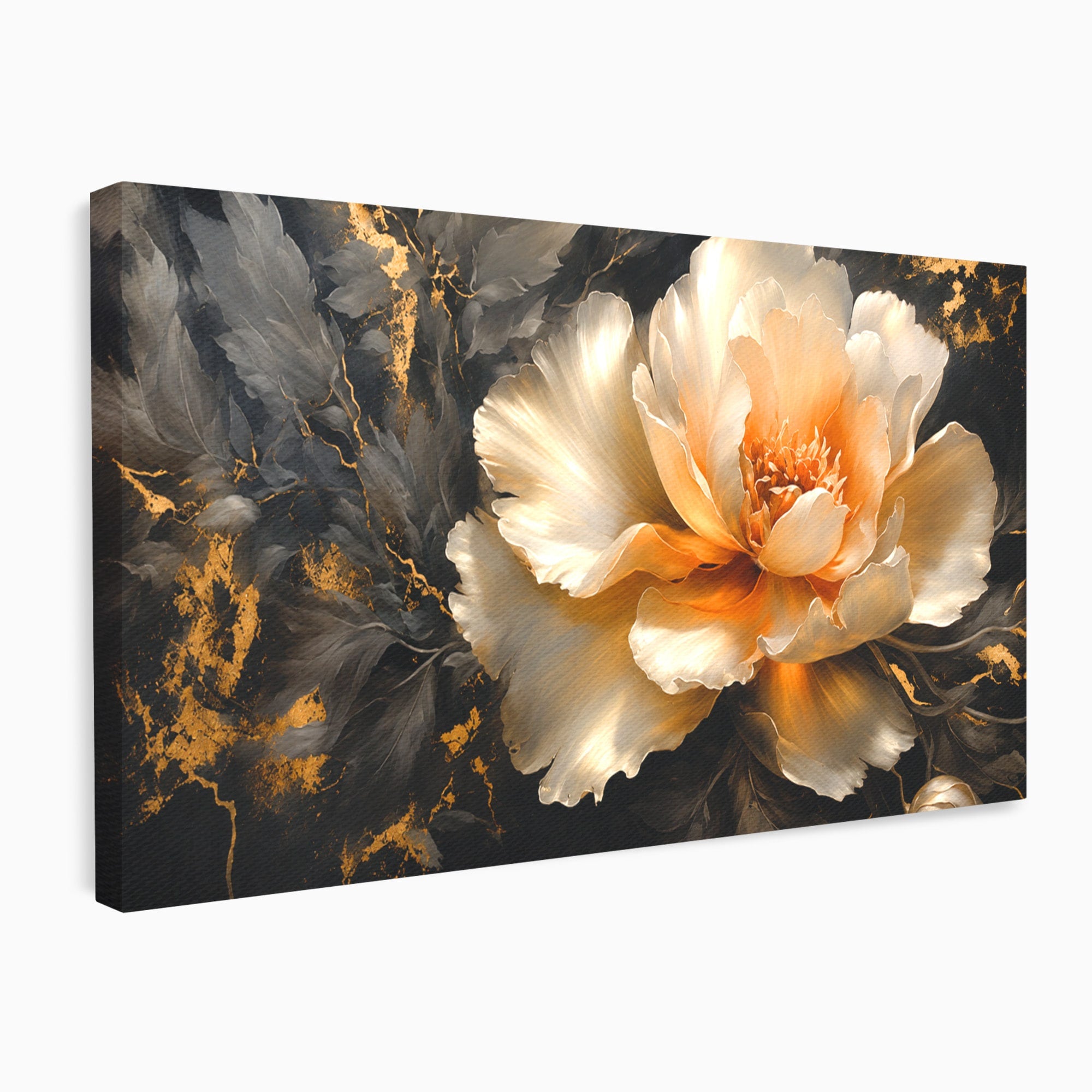 Tablou Canvas Premium LuxCanva® A1864, Floare Aurie, Floare, Auriu, Eleganta, Dormitor, Living, Culori Vibrante
