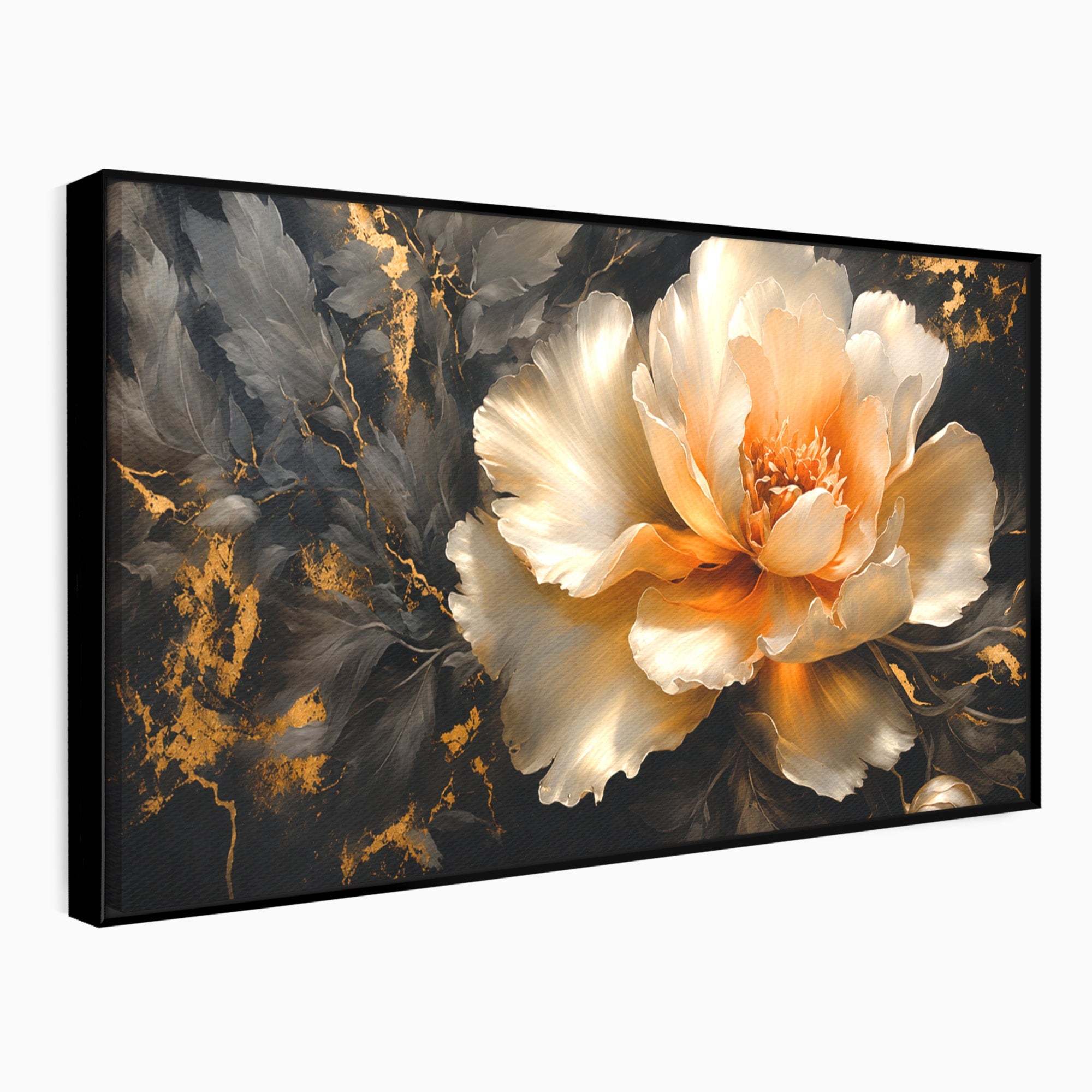 Tablou Canvas Premium LuxCanva® A1864, Floare Aurie, Floare, Auriu, Eleganta, Dormitor, Living, Culori Vibrante