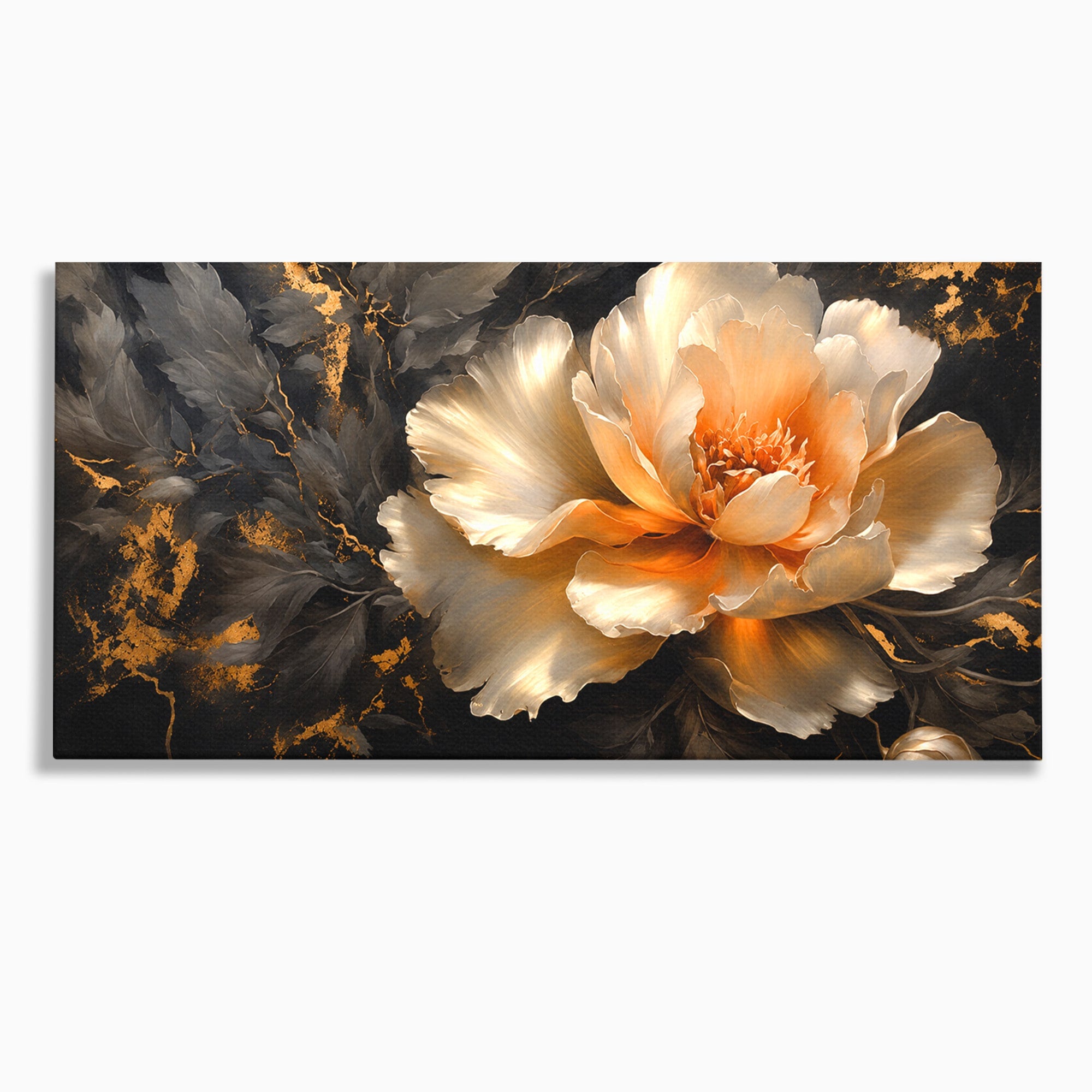 Tablou Canvas Premium LuxCanva® A1864, Floare Aurie, Floare, Auriu, Eleganta, Dormitor, Living, Culori Vibrante