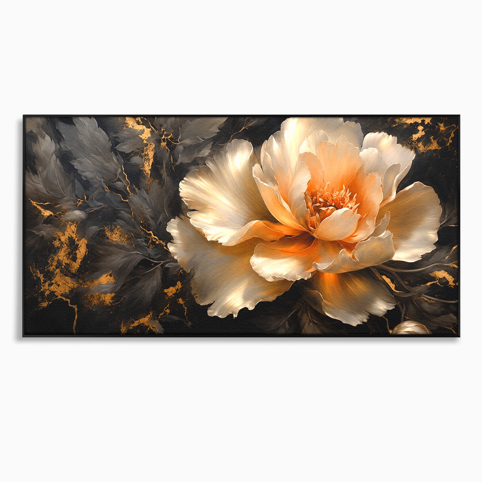 Tablou Canvas Premium LuxCanva® A1864, Floare Aurie, Floare, Auriu, Eleganta, Dormitor, Living, Culori Vibrante