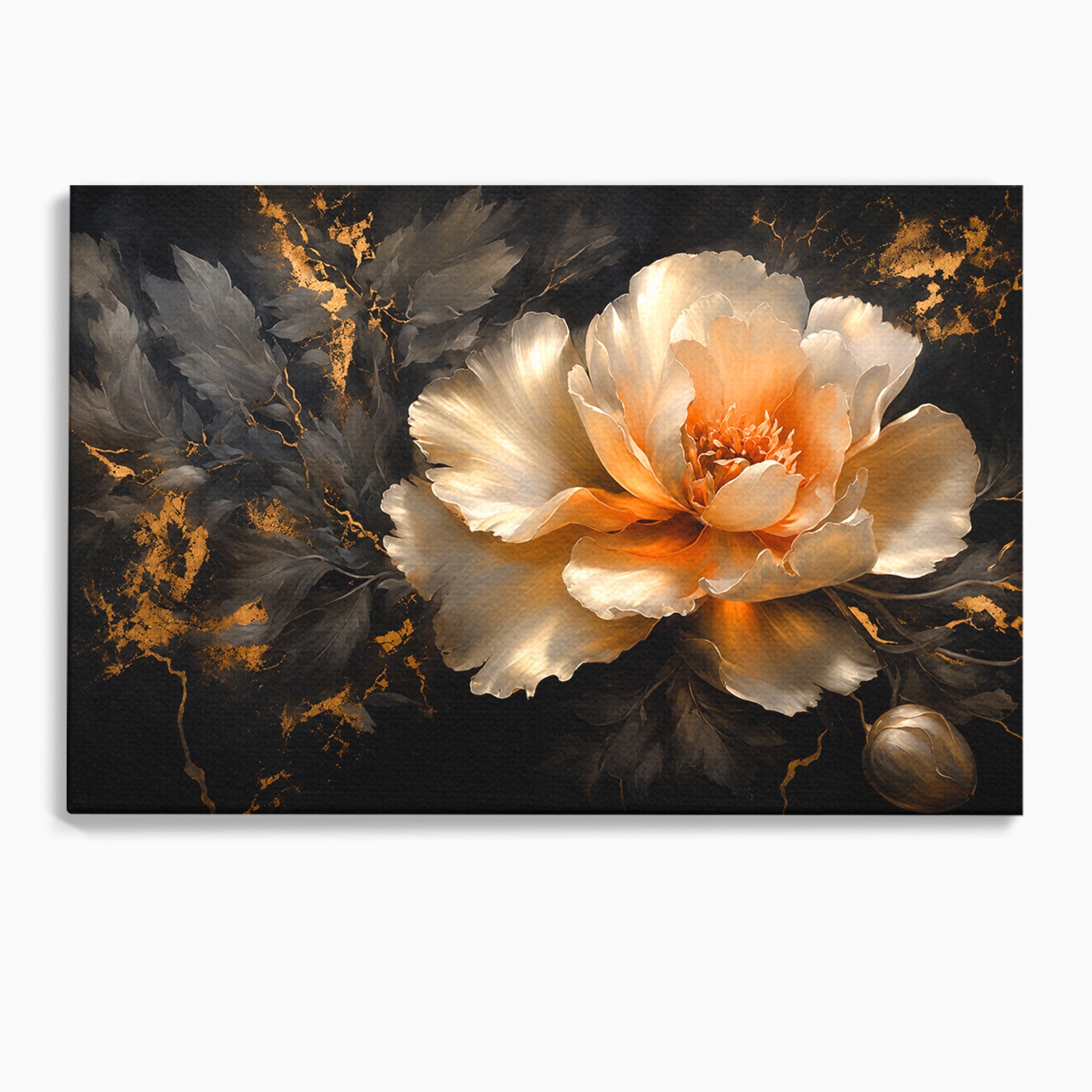 Tablou Canvas Premium LuxCanva® A1864, Floare Aurie, Floare, Auriu, Eleganta, Dormitor, Living, Culori Vibrante