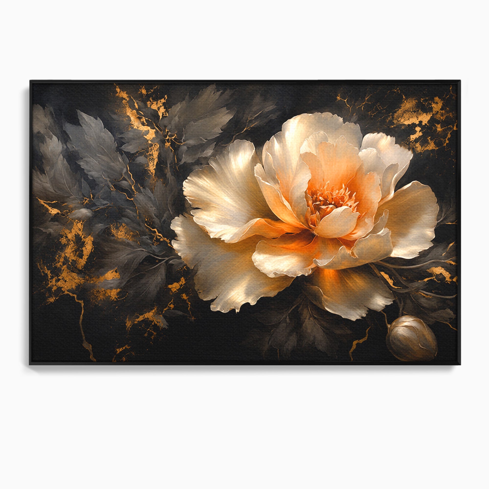 Tablou Canvas Premium LuxCanva® A1864, Floare Aurie, Floare, Auriu, Eleganta, Dormitor, Living, Culori Vibrante