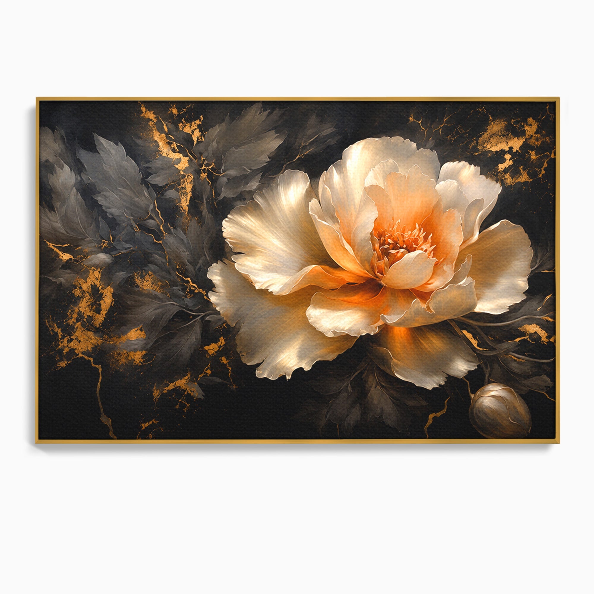 Tablou Canvas Premium LuxCanva® A1864, Floare Aurie, Floare, Auriu, Eleganta, Dormitor, Living, Culori Vibrante