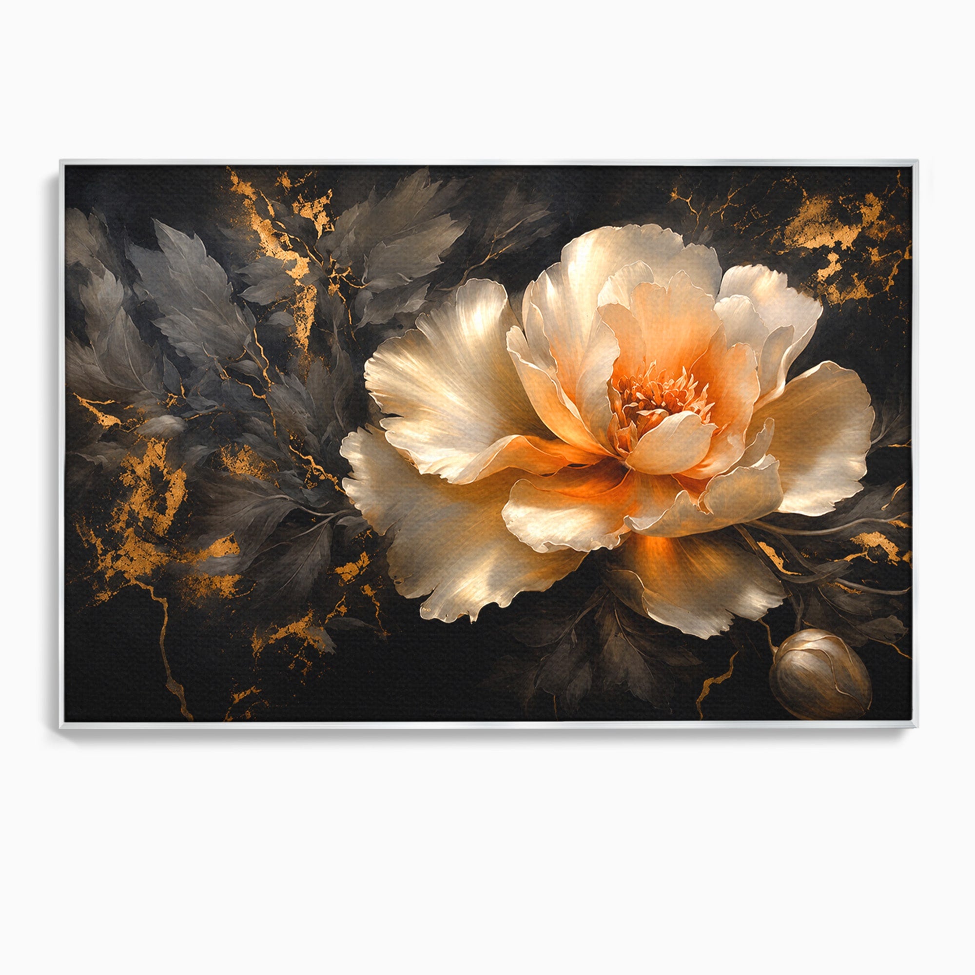 Tablou Canvas Premium LuxCanva® A1864, Floare Aurie, Floare, Auriu, Eleganta, Dormitor, Living, Culori Vibrante