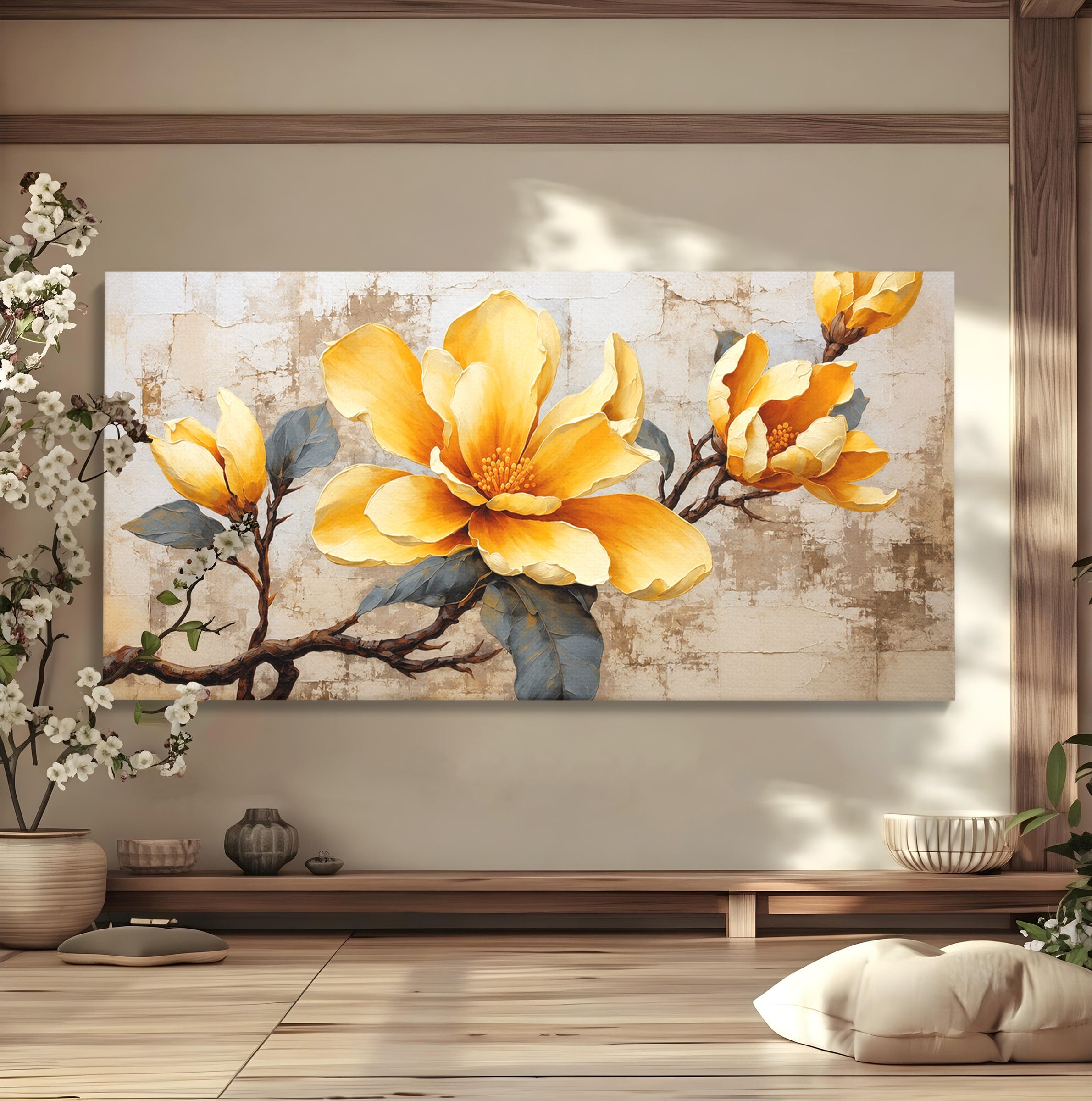 Tablou Canvas Premium LuxCanva® A1867, Floare De Magnolie, Magnolie, Floare, Natura, Dormitor, Living, Culori Vibrante