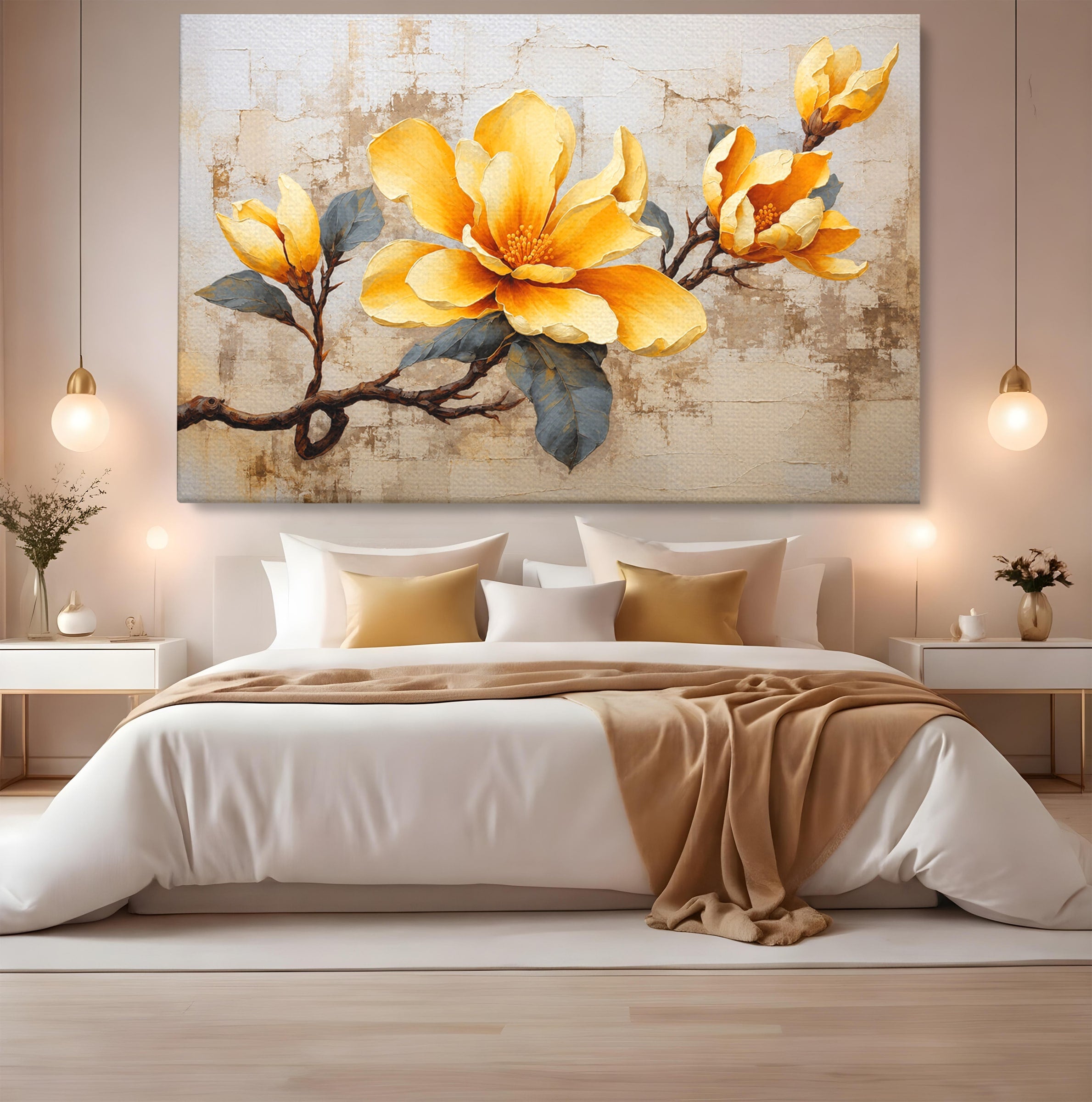 Tablou Canvas Premium LuxCanva® A1867, Floare De Magnolie, Magnolie, Floare, Natura, Dormitor, Living, Culori Vibrante