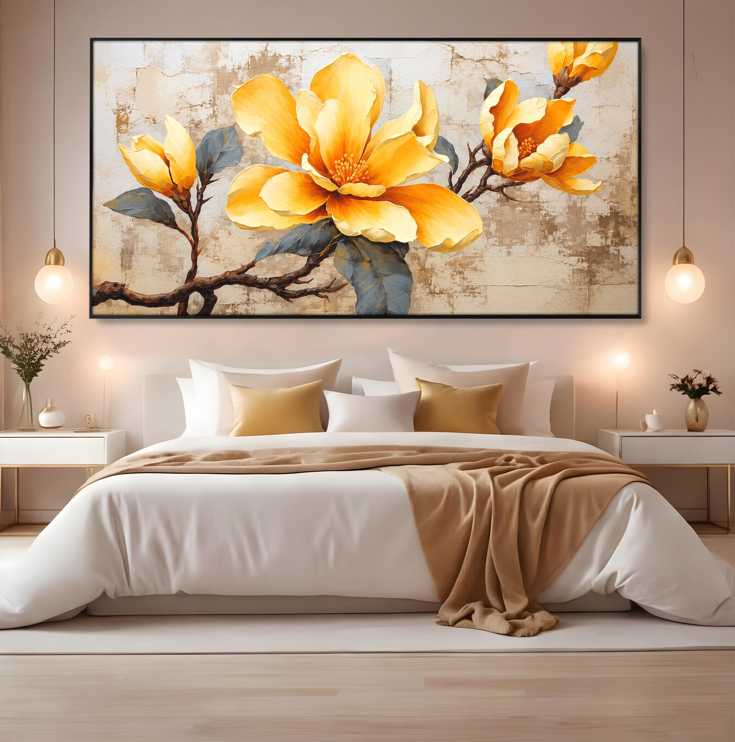 Tablou Canvas Premium LuxCanva® A1867, Floare De Magnolie, Magnolie, Floare, Natura, Dormitor, Living, Culori Vibrante