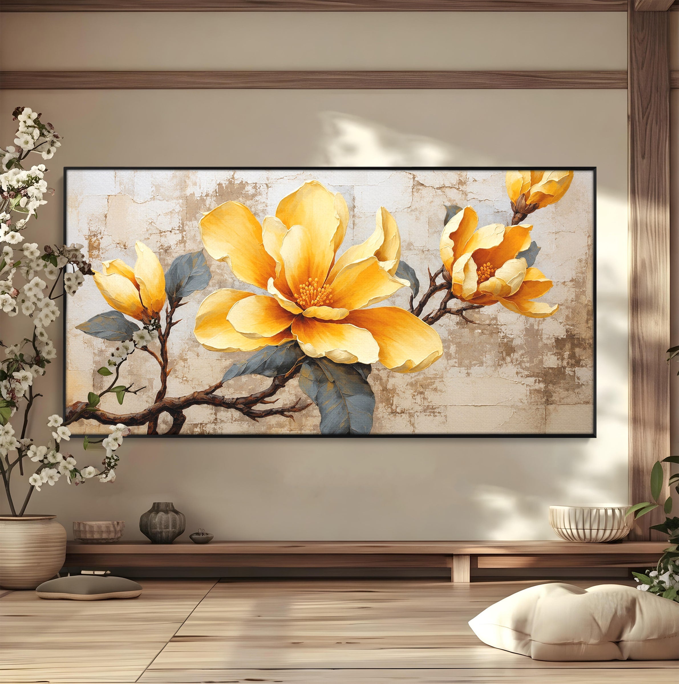 Tablou Canvas Premium LuxCanva® A1867, Floare De Magnolie, Magnolie, Floare, Natura, Dormitor, Living, Culori Vibrante
