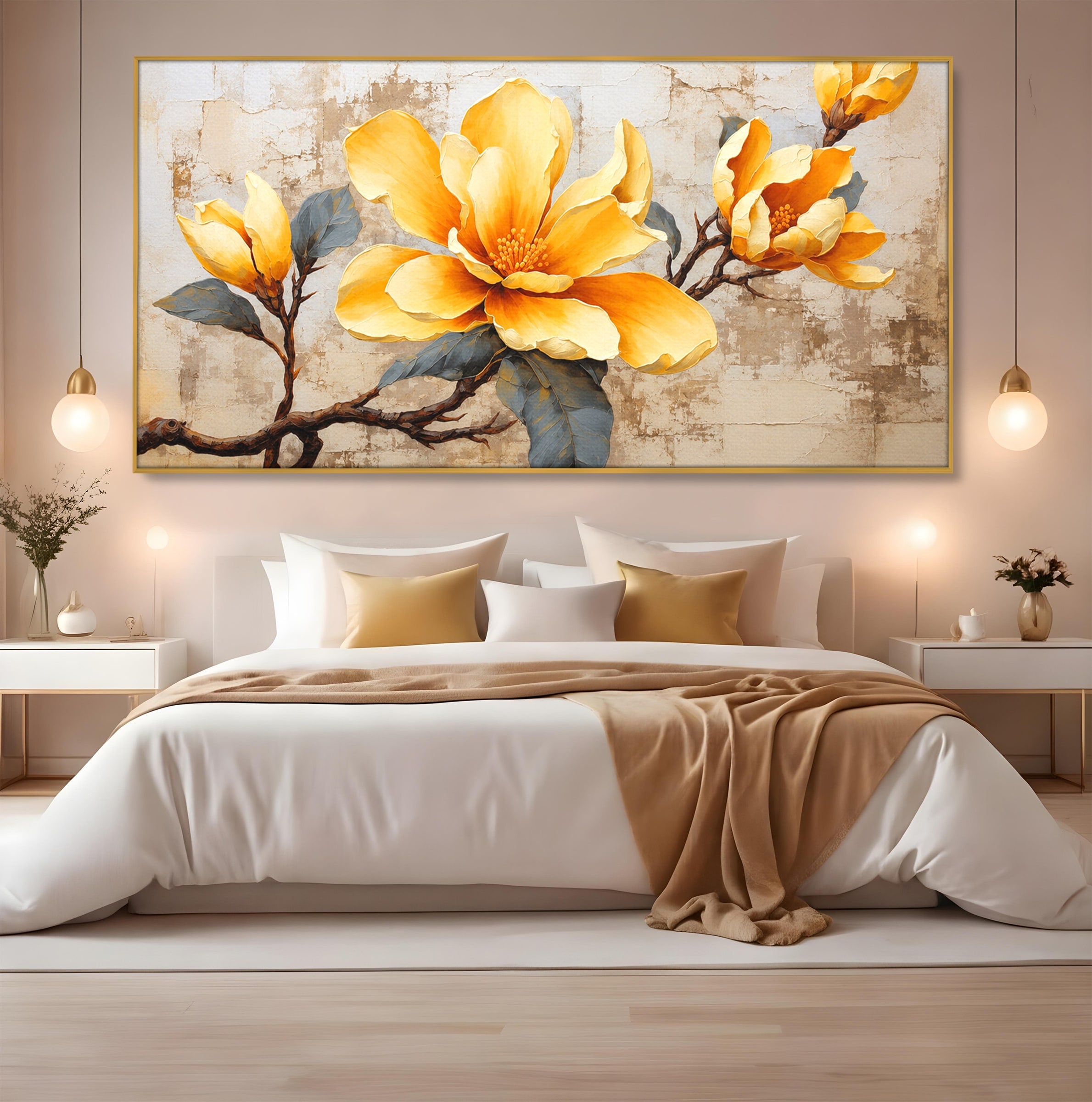 Tablou Canvas Premium LuxCanva® A1867, Floare De Magnolie, Magnolie, Floare, Natura, Dormitor, Living, Culori Vibrante