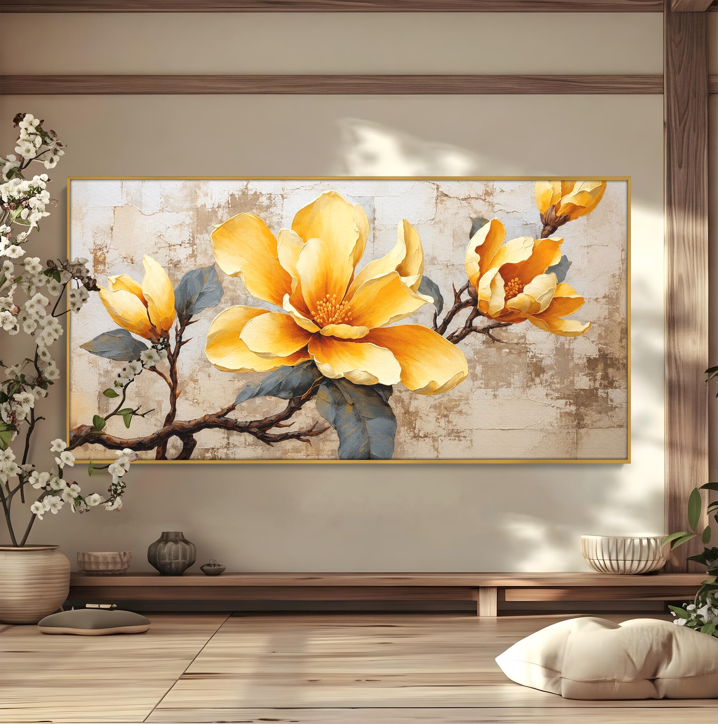 Tablou Canvas Premium LuxCanva® A1867, Floare De Magnolie, Magnolie, Floare, Natura, Dormitor, Living, Culori Vibrante