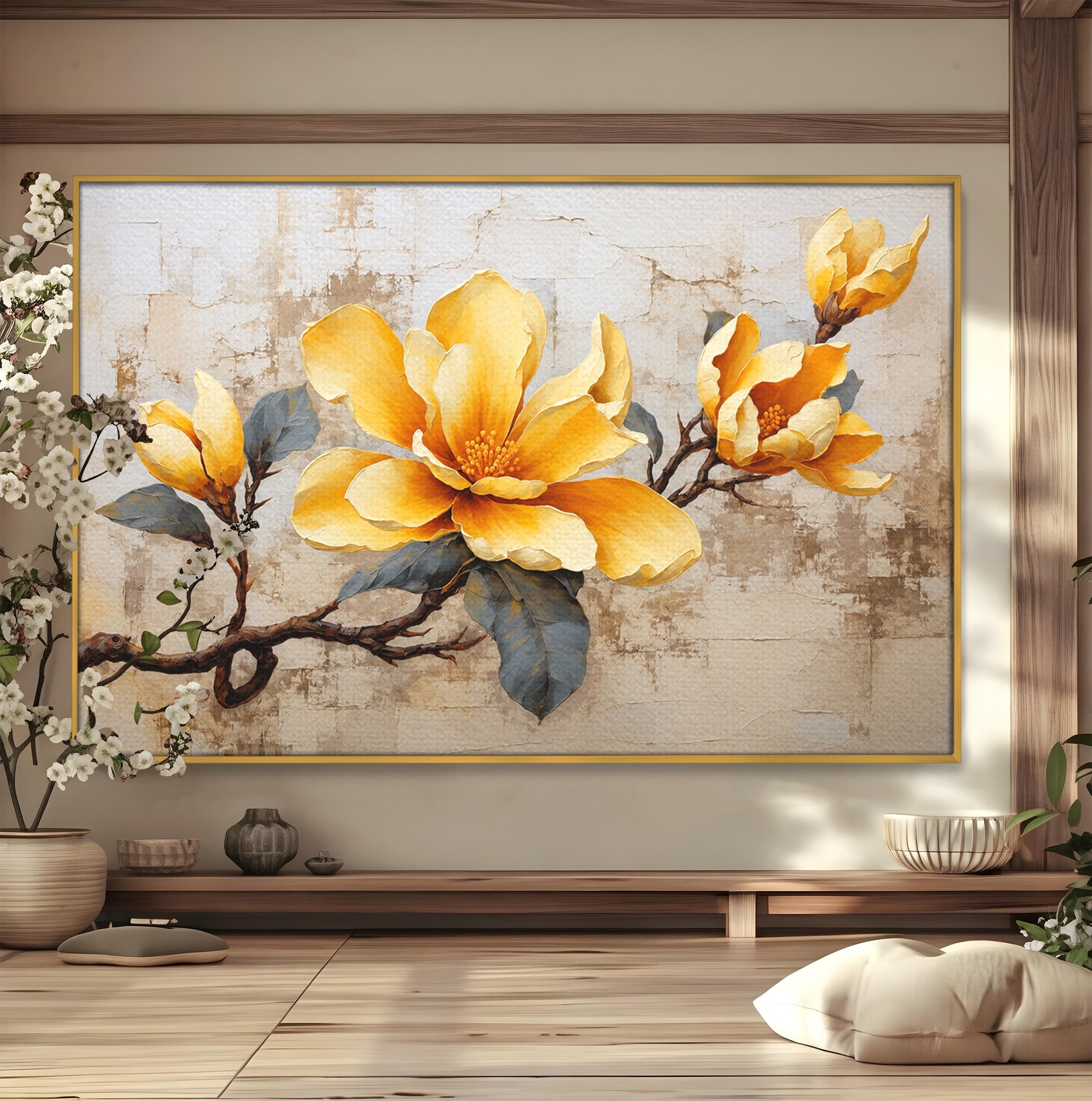 Tablou Canvas Premium LuxCanva® A1867, Floare De Magnolie, Magnolie, Floare, Natura, Dormitor, Living, Culori Vibrante
