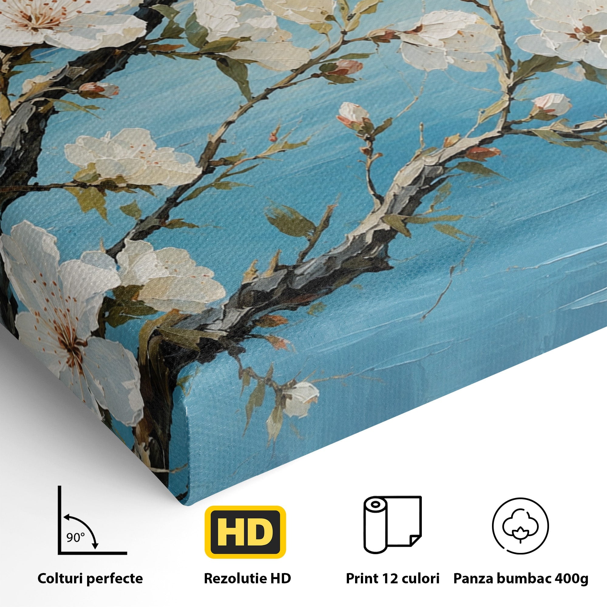 Tablou Canvas Premium LuxCanva® A1868, Floare De Cires Pe Lac, Floare, Cires, Lac, Natura, Peisaj, Living, Culori Vibrante