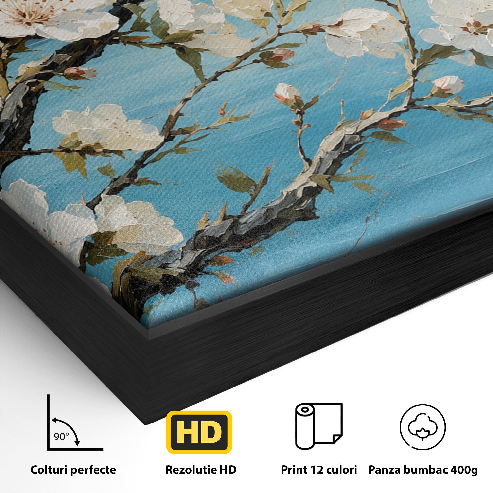 Tablou Canvas Premium LuxCanva® A1868, Floare De Cires Pe Lac, Floare, Cires, Lac, Natura, Peisaj, Living, Culori Vibrante