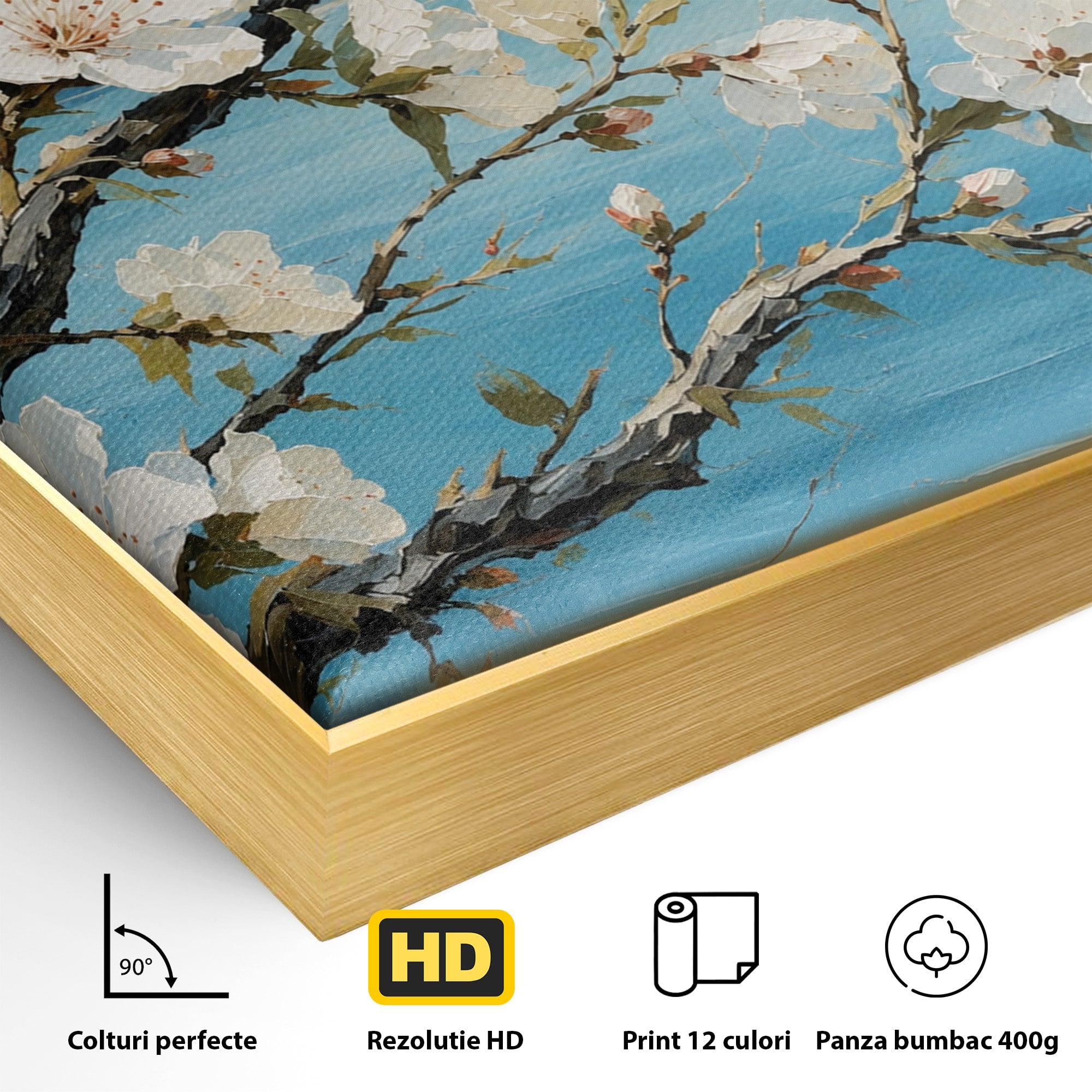 Tablou Canvas Premium LuxCanva® A1868, Floare De Cires Pe Lac, Floare, Cires, Lac, Natura, Peisaj, Living, Culori Vibrante