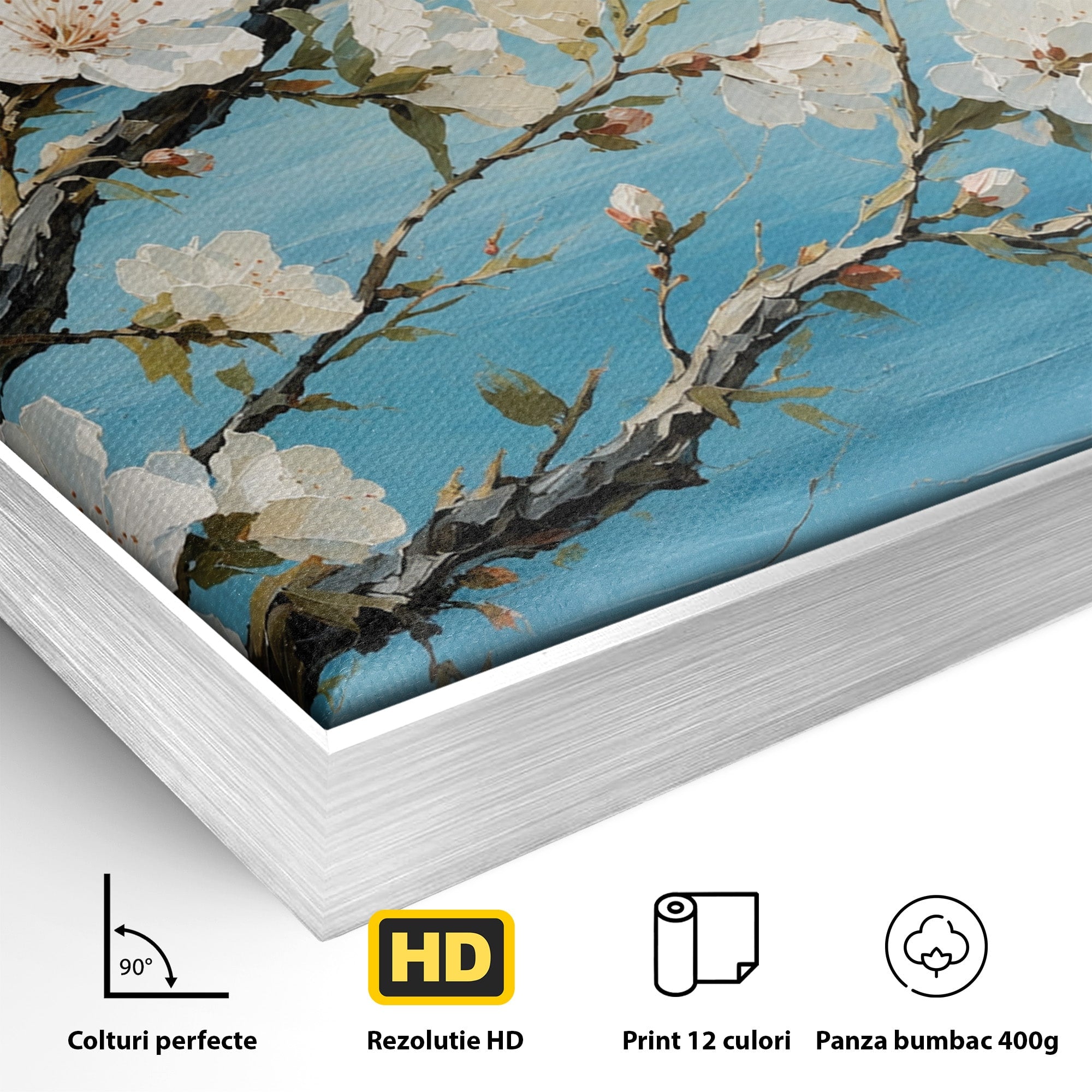 Tablou Canvas Premium LuxCanva® A1868, Floare De Cires Pe Lac, Floare, Cires, Lac, Natura, Peisaj, Living, Culori Vibrante