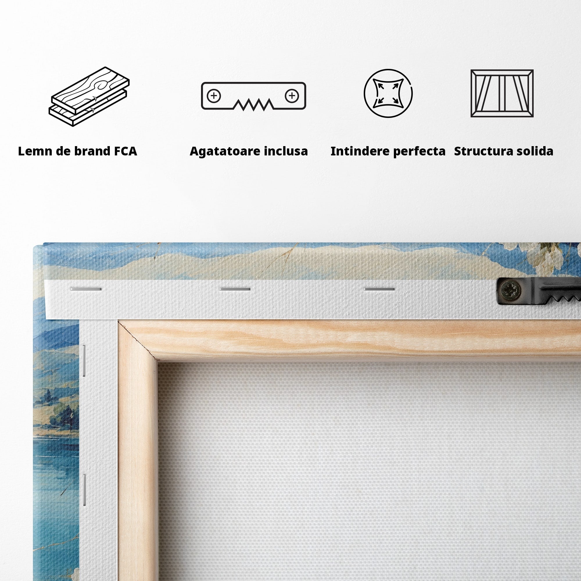 Tablou Canvas Premium LuxCanva® A1868, Floare De Cires Pe Lac, Floare, Cires, Lac, Natura, Peisaj, Living, Culori Vibrante