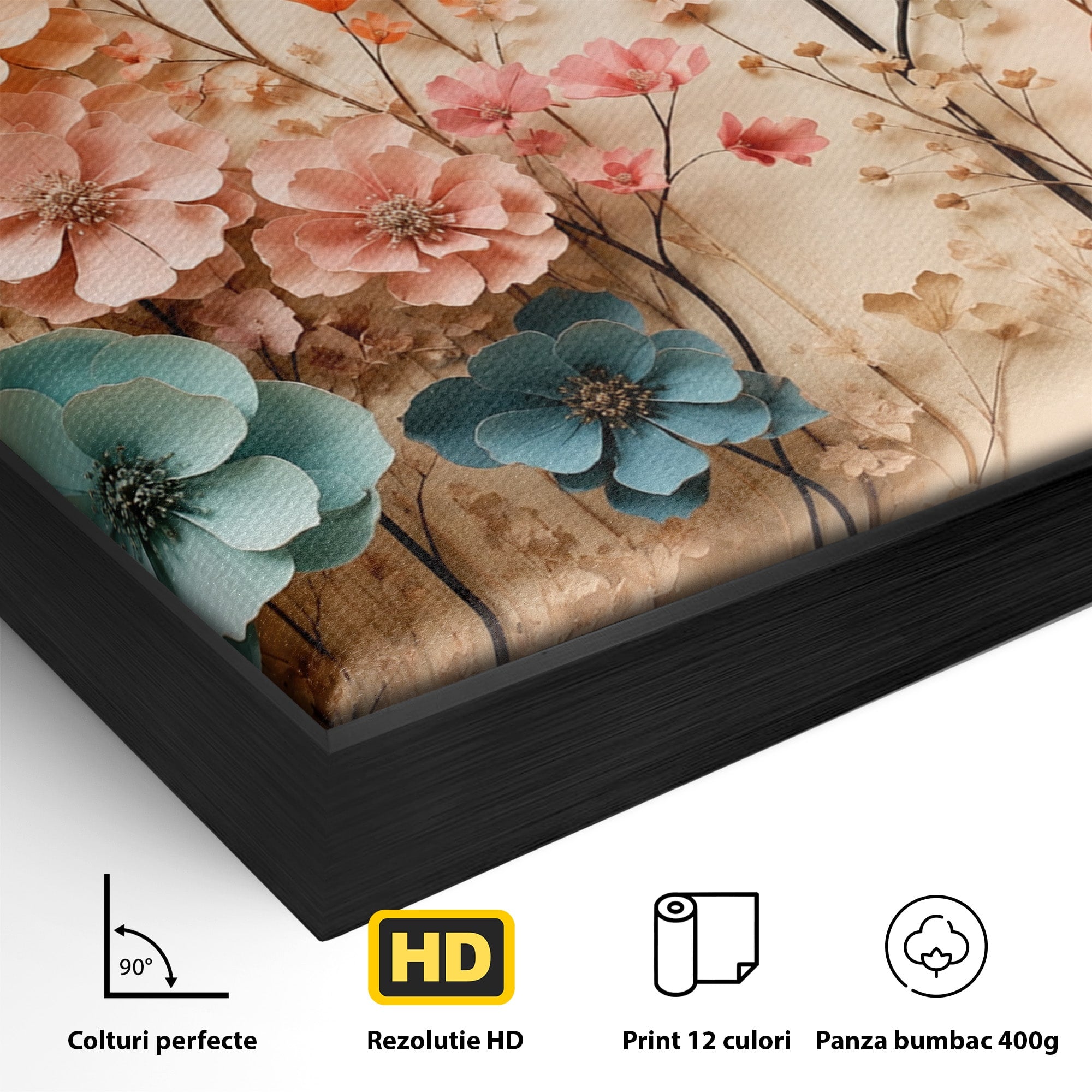 Tablou Canvas Premium LuxCanva® A1869, Gradina Cu Flori De Hartie, Flori, Natura, Decor, Living, Dormitor, Culori Vibrante