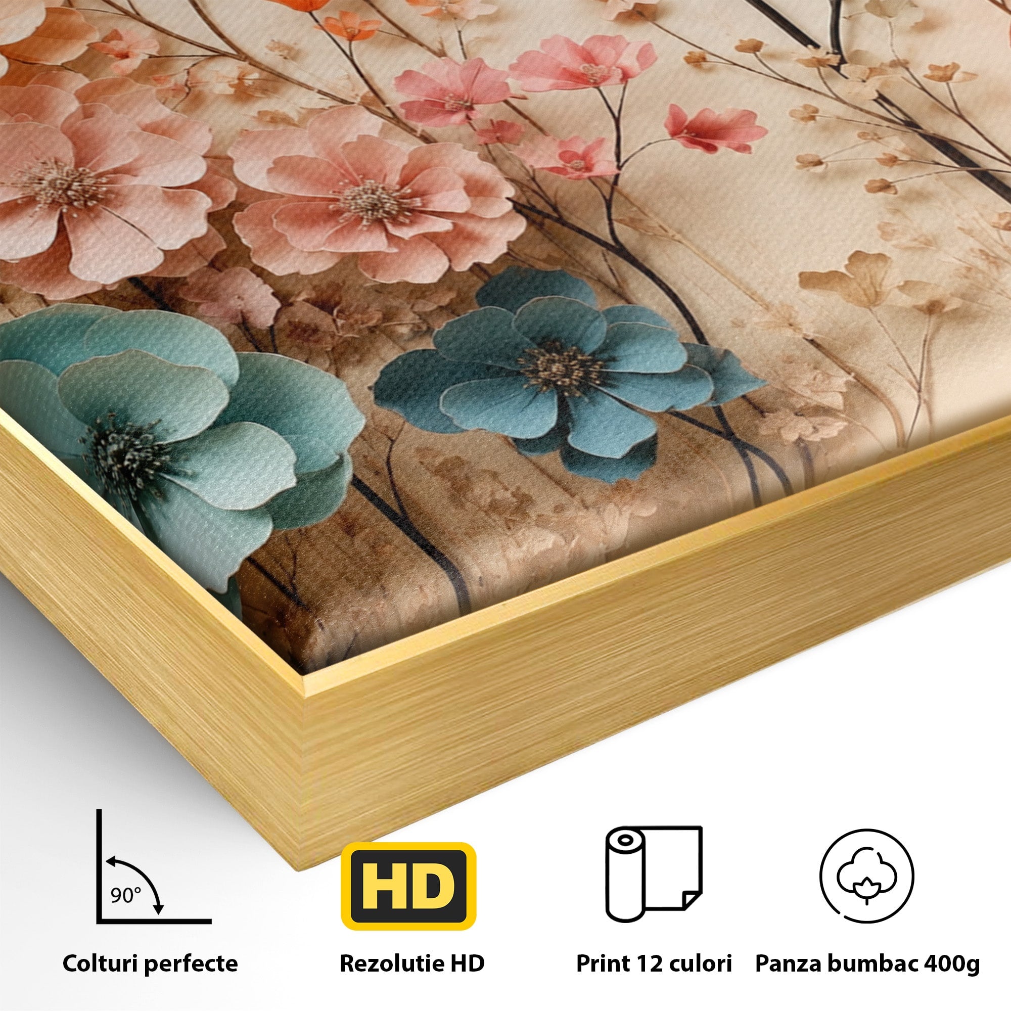 Tablou Canvas Premium LuxCanva® A1869, Gradina Cu Flori De Hartie, Flori, Natura, Decor, Living, Dormitor, Culori Vibrante