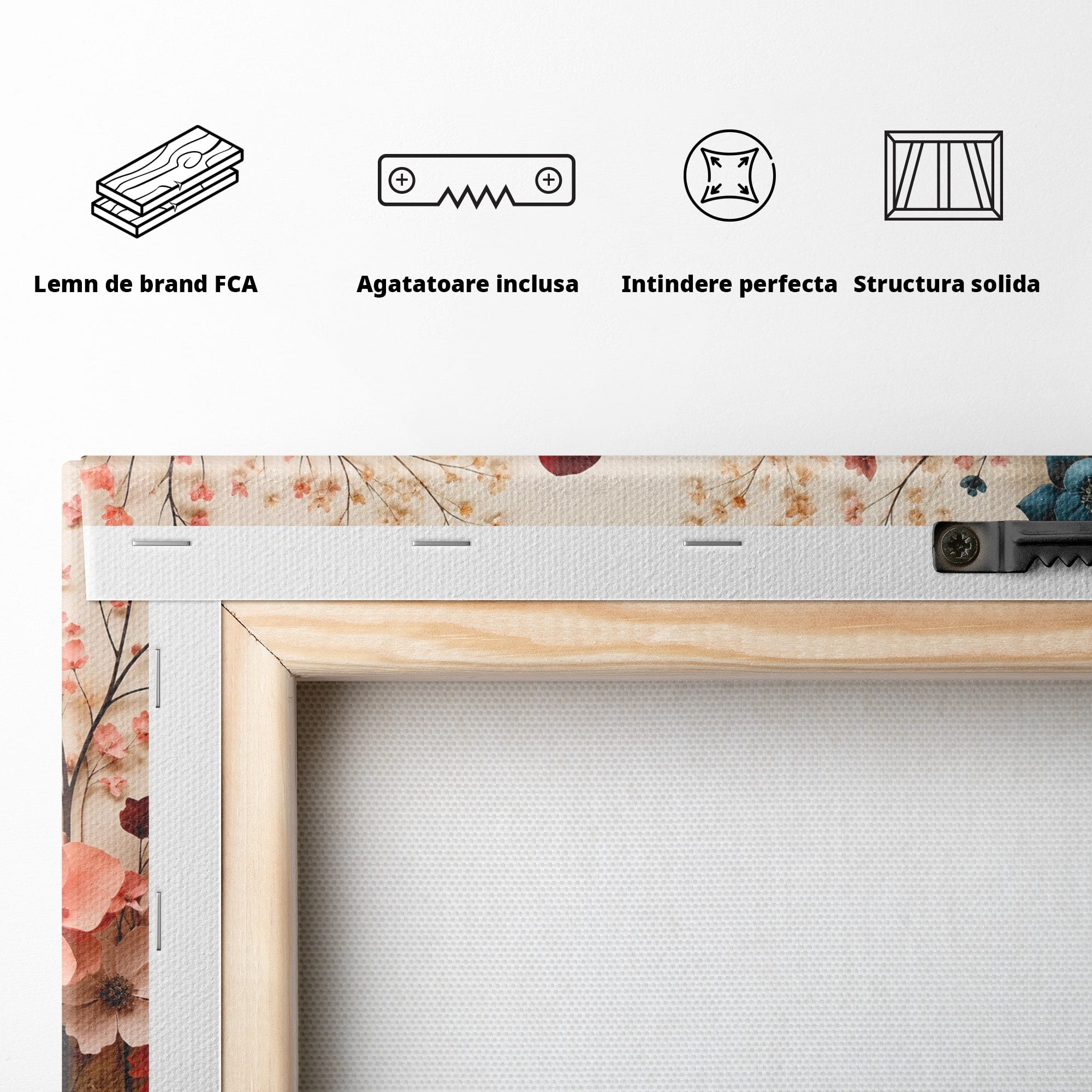 Tablou Canvas Premium LuxCanva® A1869, Gradina Cu Flori De Hartie, Flori, Natura, Decor, Living, Dormitor, Culori Vibrante