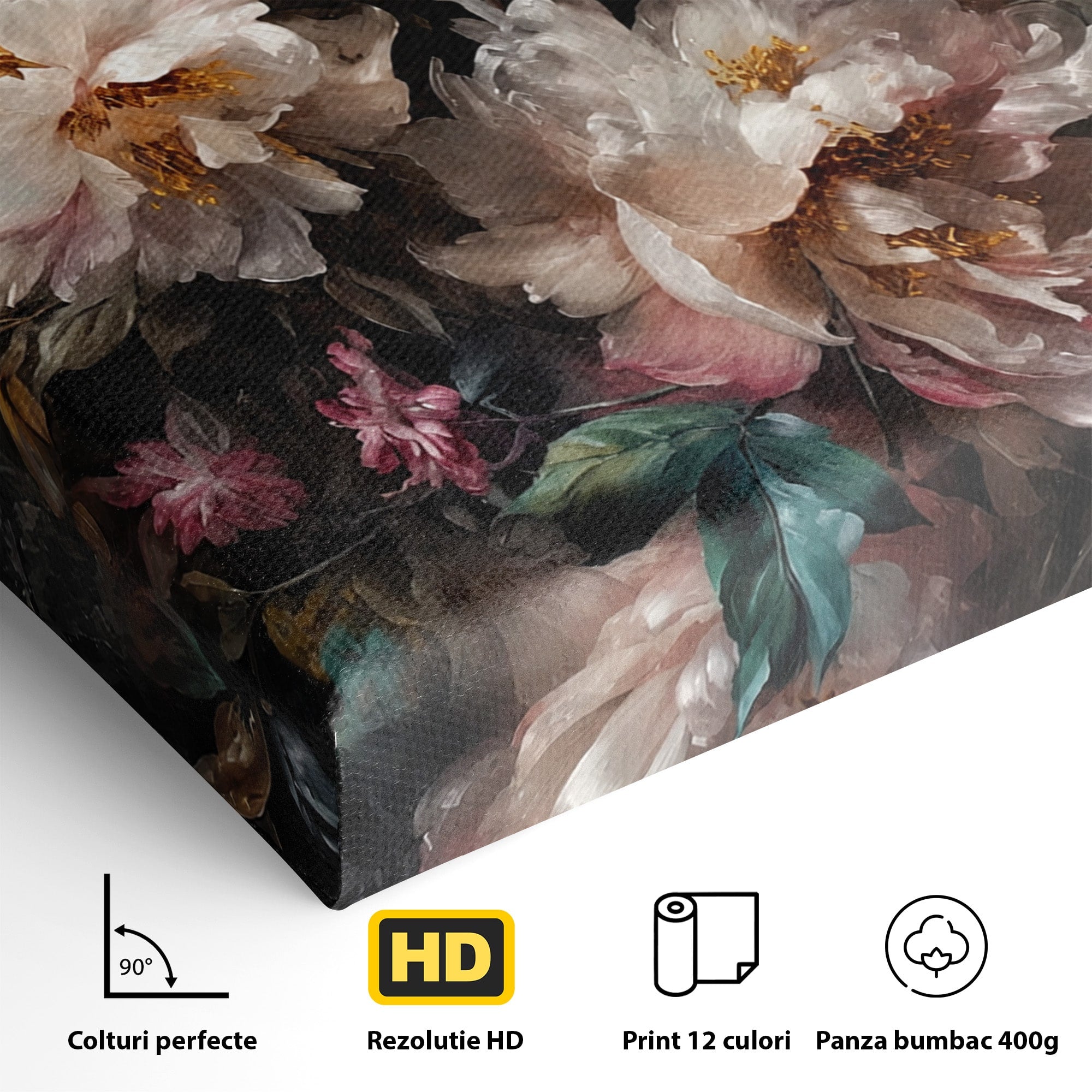 Tablou Canvas Premium LuxCanva® A1870, Poezia Florilor, Flori, Arta, Natura, Eleganta, Dormitor, Living, Culori Vibrante