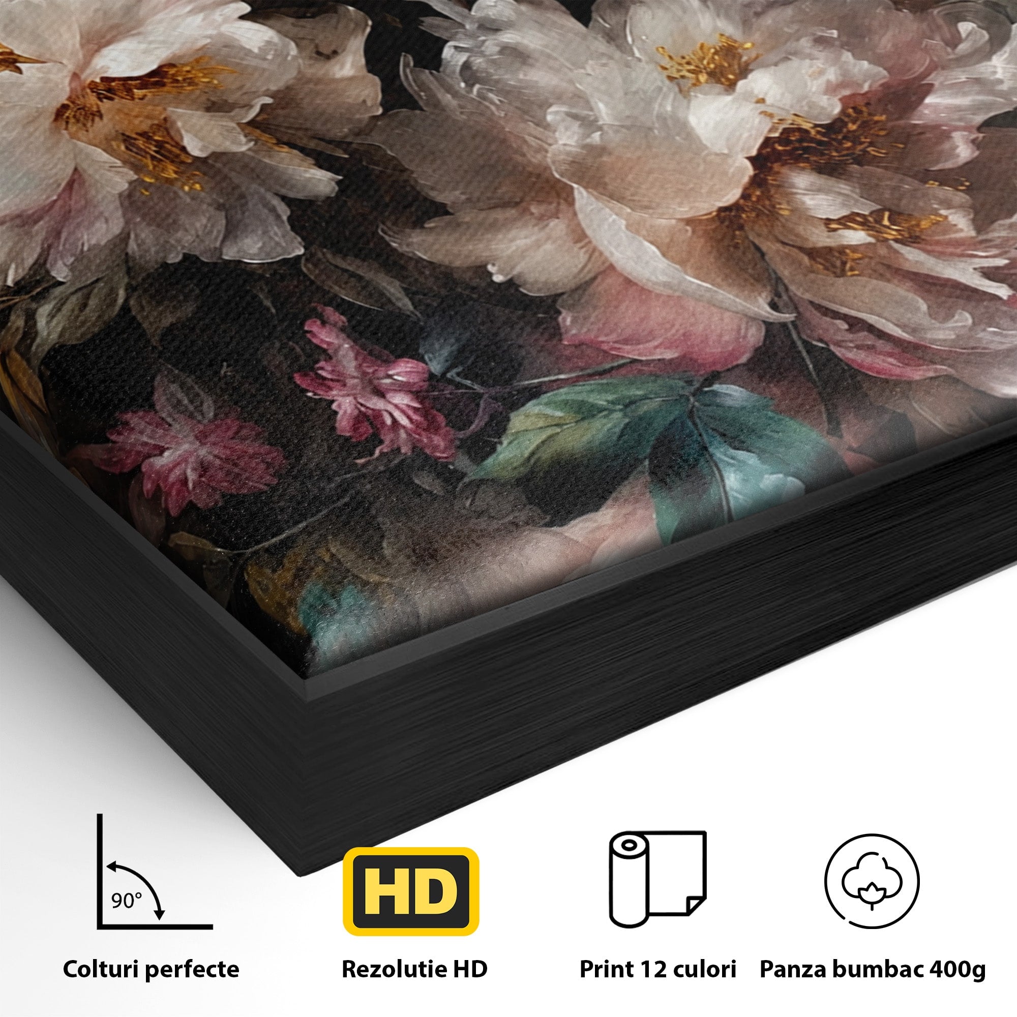 Tablou Canvas Premium LuxCanva® A1870, Poezia Florilor, Flori, Arta, Natura, Eleganta, Dormitor, Living, Culori Vibrante