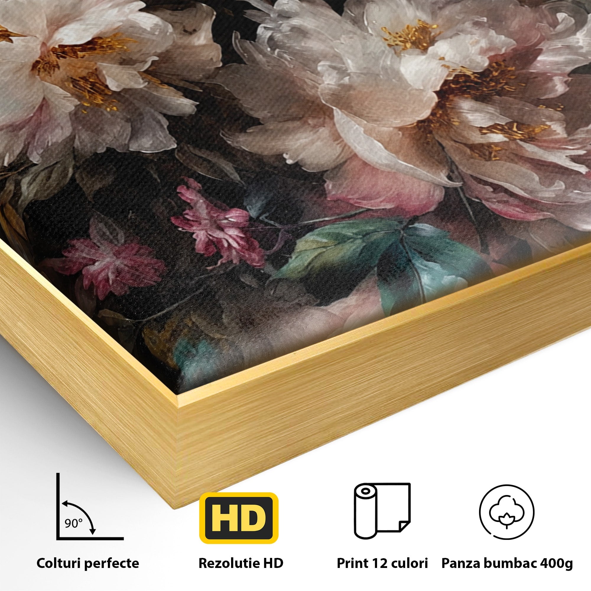 Tablou Canvas Premium LuxCanva® A1870, Poezia Florilor, Flori, Arta, Natura, Eleganta, Dormitor, Living, Culori Vibrante