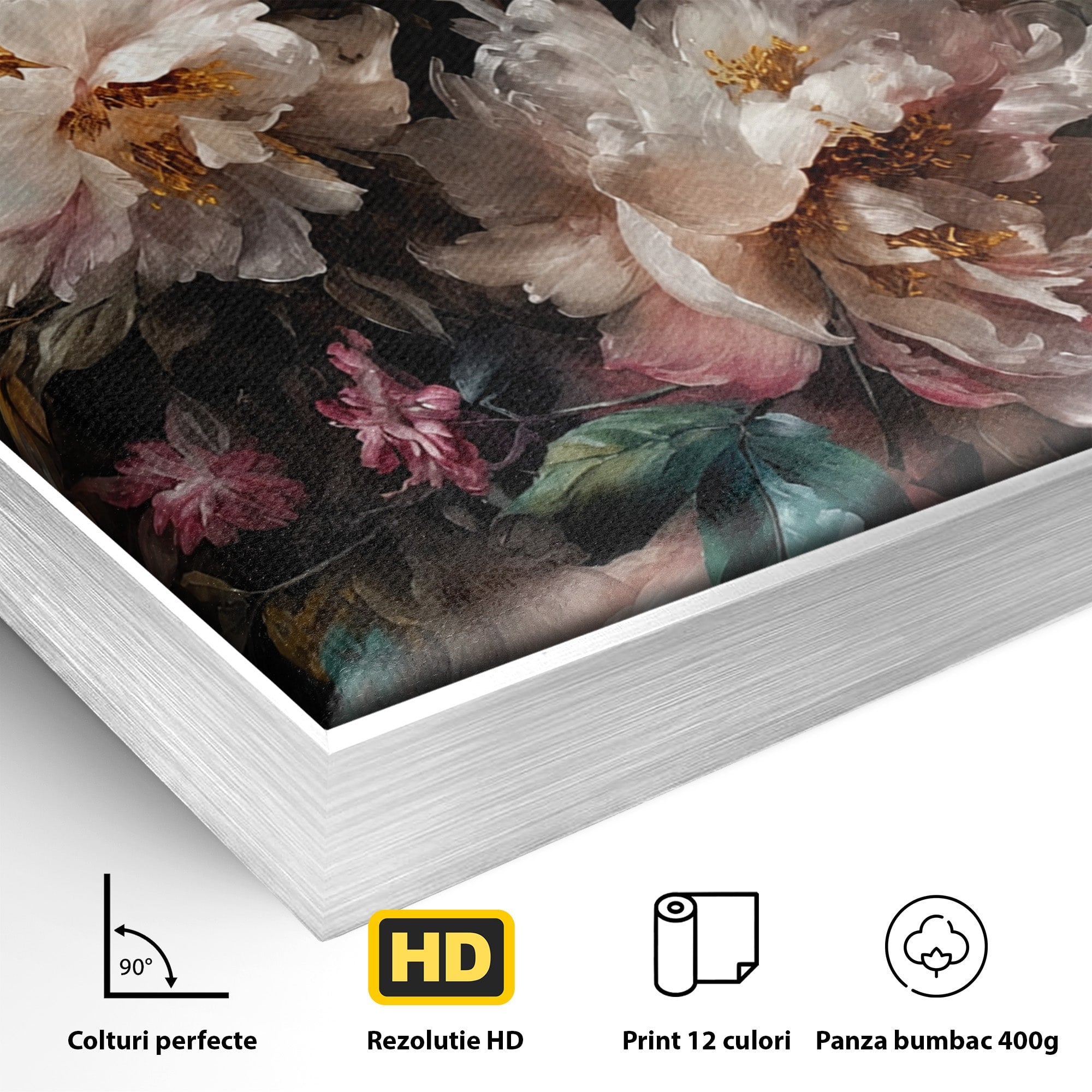 Tablou Canvas Premium LuxCanva® A1870, Poezia Florilor, Flori, Arta, Natura, Eleganta, Dormitor, Living, Culori Vibrante