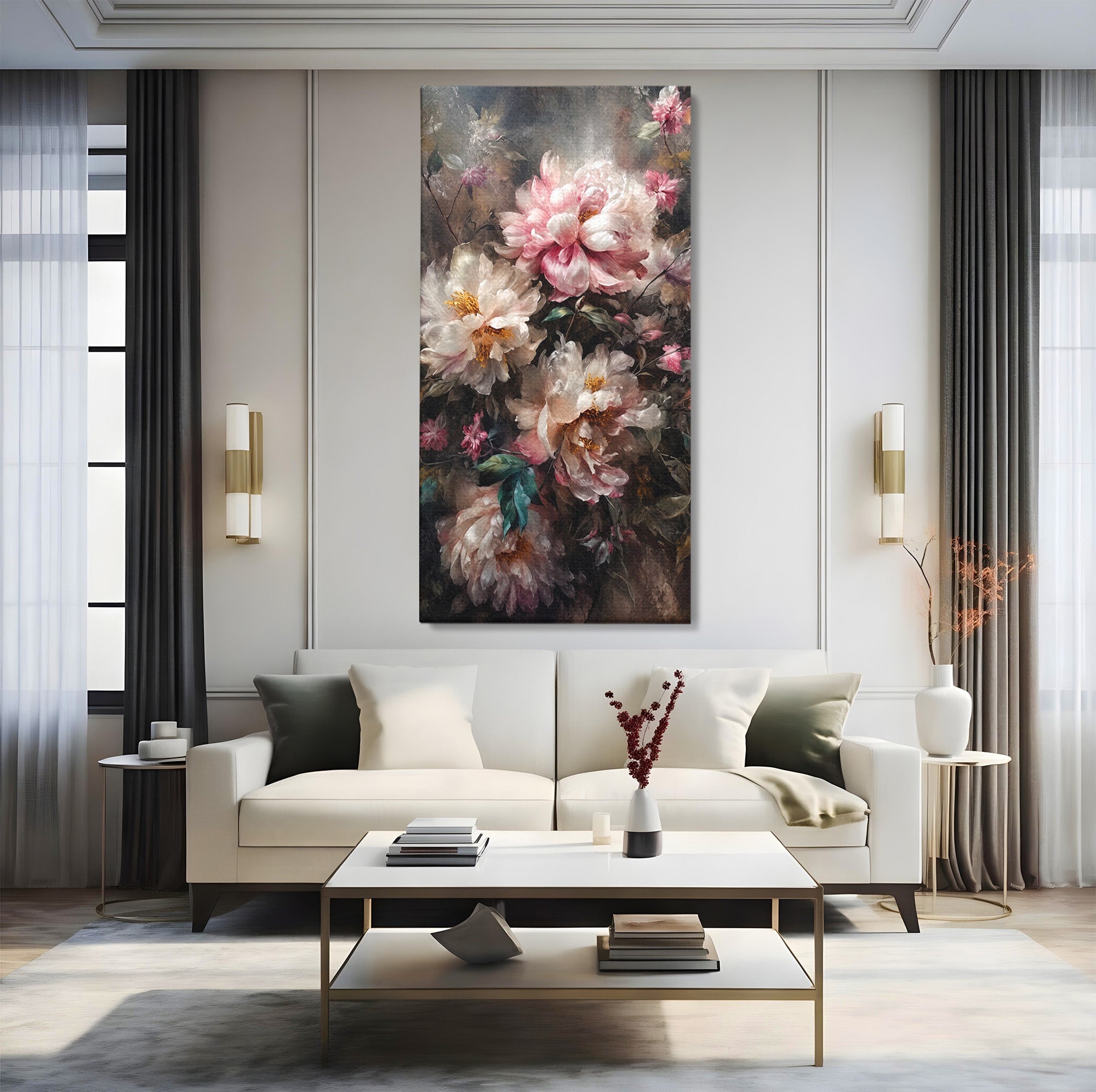 Tablou Canvas Premium LuxCanva® A1870, Poezia Florilor, Flori, Arta, Natura, Eleganta, Dormitor, Living, Culori Vibrante
