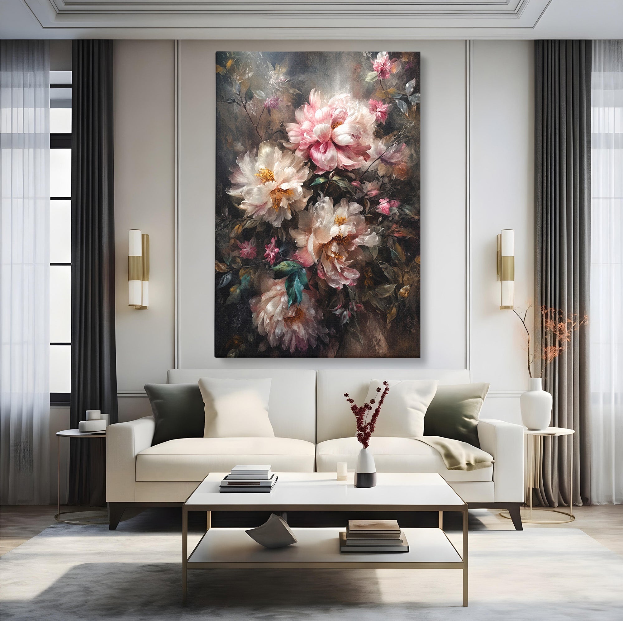 Tablou Canvas Premium LuxCanva® A1870, Poezia Florilor, Flori, Arta, Natura, Eleganta, Dormitor, Living, Culori Vibrante