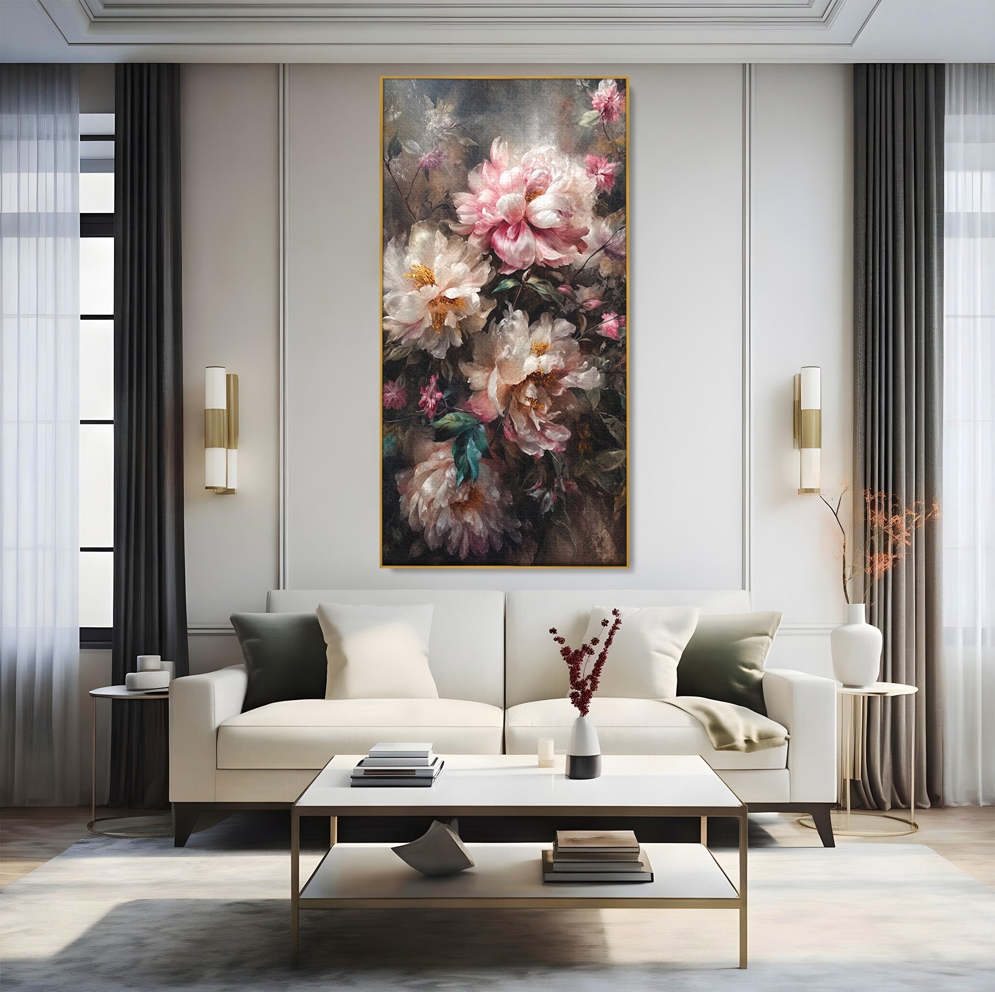 Tablou Canvas Premium LuxCanva® A1870, Poezia Florilor, Flori, Arta, Natura, Eleganta, Dormitor, Living, Culori Vibrante