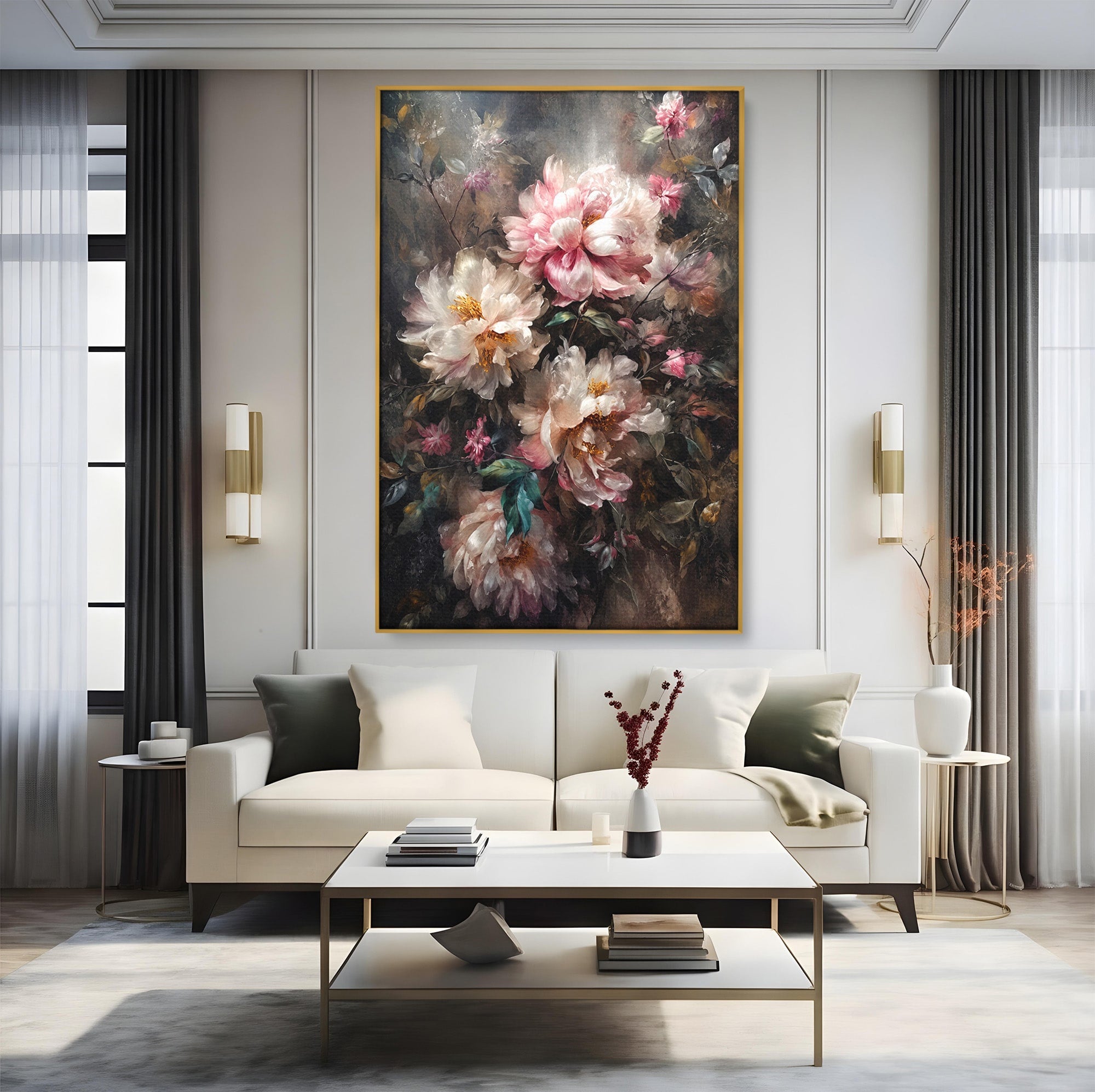 Tablou Canvas Premium LuxCanva® A1870, Poezia Florilor, Flori, Arta, Natura, Eleganta, Dormitor, Living, Culori Vibrante