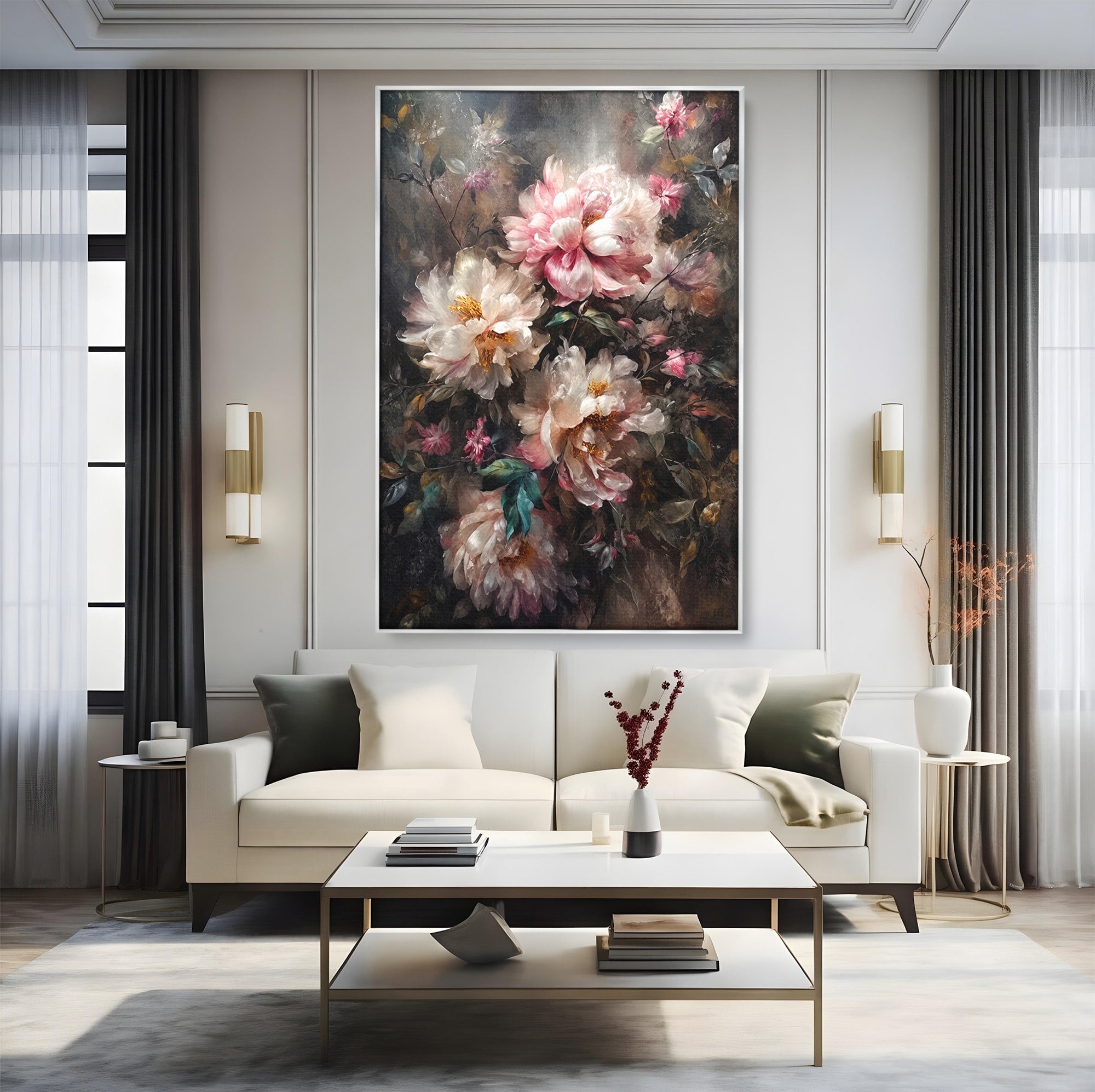 Tablou Canvas Premium LuxCanva® A1870, Poezia Florilor, Flori, Arta, Natura, Eleganta, Dormitor, Living, Culori Vibrante
