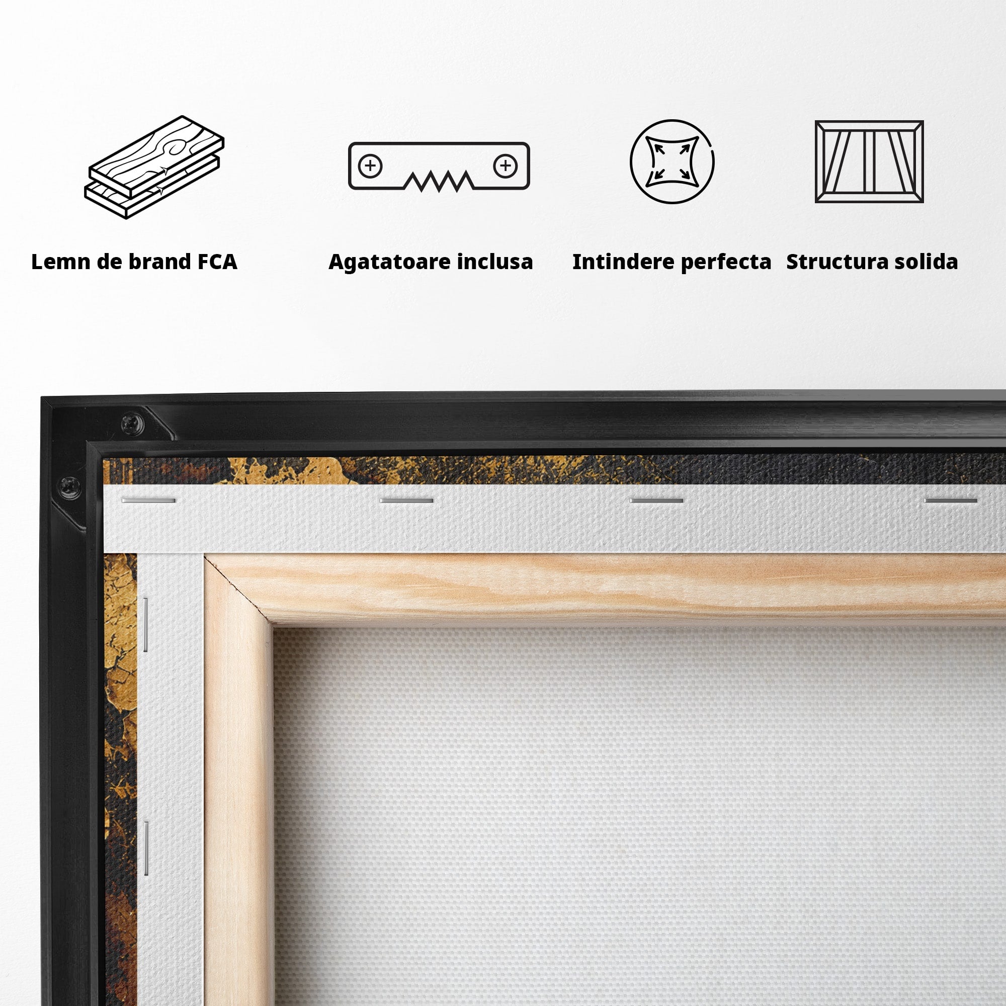 Tablou Canvas Premium LuxCanva® A1871, Trandafir Auriu, Trandafir, Floare, Auriu, Arta, Living, Dormitor, Culori Vibrante