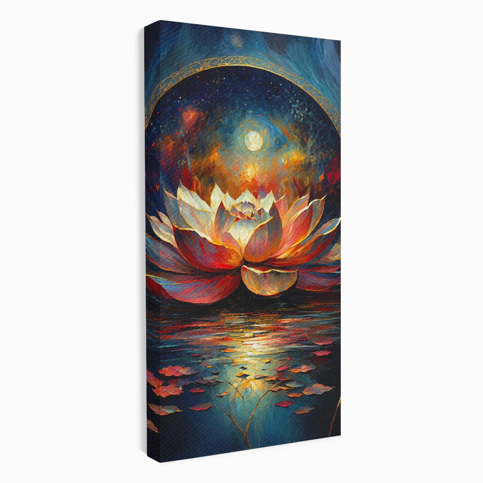 Tablou Canvas Premium LuxCanva® A1872, Floare De Lotus Mistica, Floare, Lotus, Mistic, Apus, Living, Dormitor, Culori Vibrante