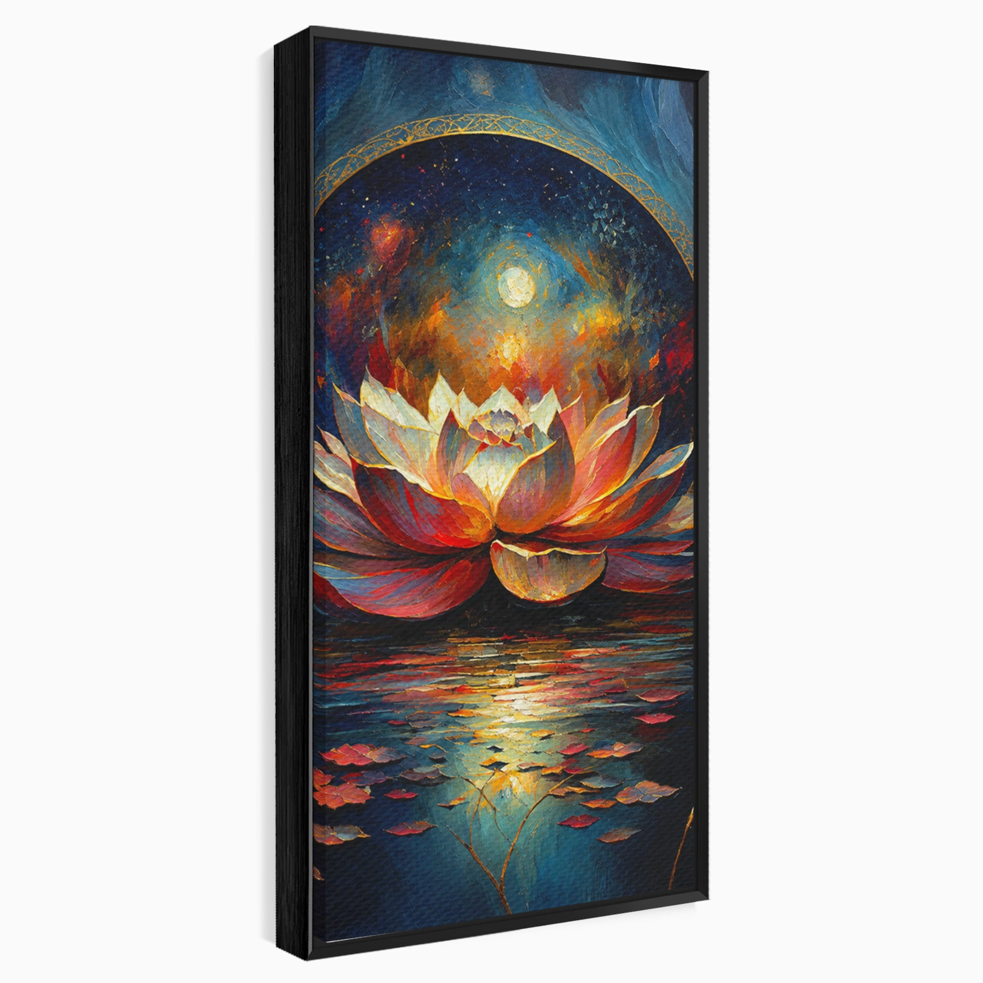 Tablou Canvas Premium LuxCanva® A1872, Floare De Lotus Mistica, Floare, Lotus, Mistic, Apus, Living, Dormitor, Culori Vibrante