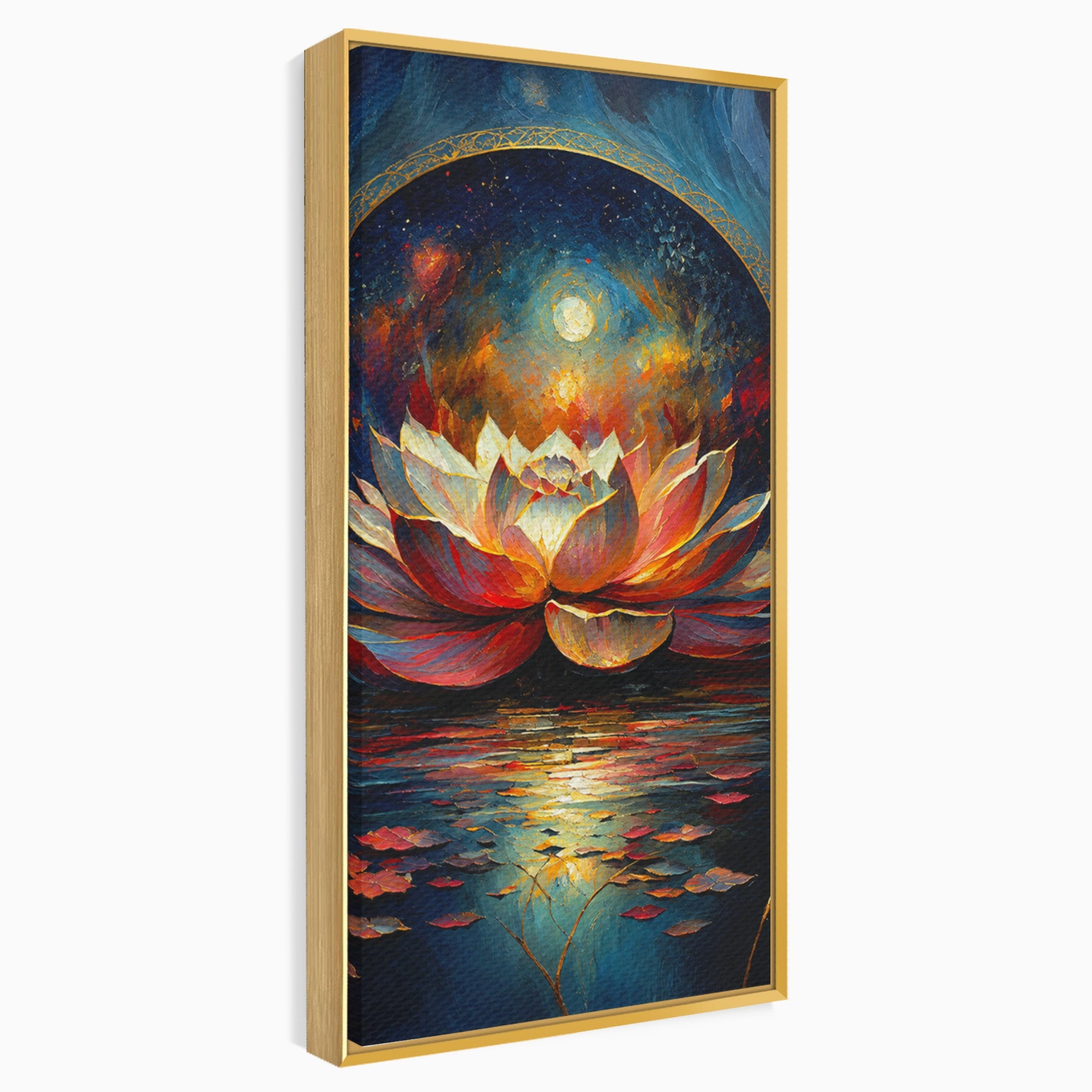 Tablou Canvas Premium LuxCanva® A1872, Floare De Lotus Mistica, Floare, Lotus, Mistic, Apus, Living, Dormitor, Culori Vibrante