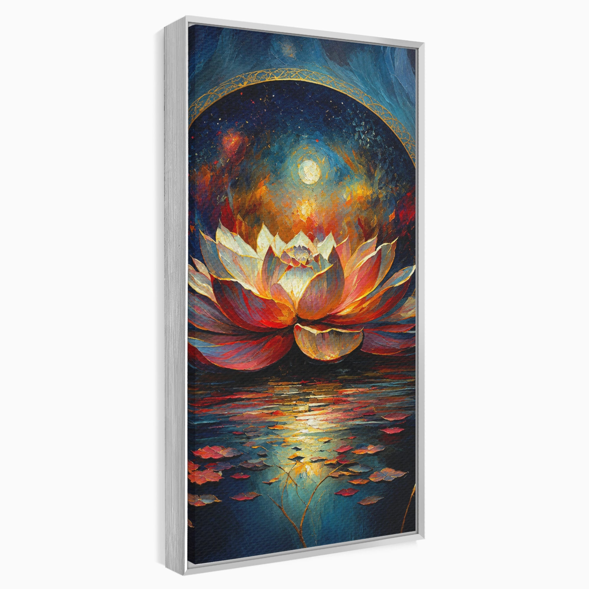 Tablou Canvas Premium LuxCanva® A1872, Floare De Lotus Mistica, Floare, Lotus, Mistic, Apus, Living, Dormitor, Culori Vibrante