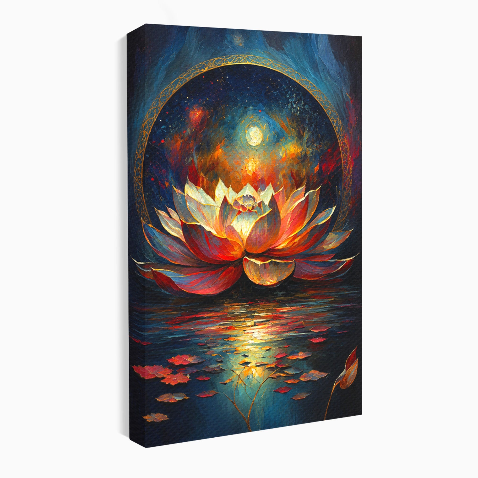 Tablou Canvas Premium LuxCanva® A1872, Floare De Lotus Mistica, Floare, Lotus, Mistic, Apus, Living, Dormitor, Culori Vibrante