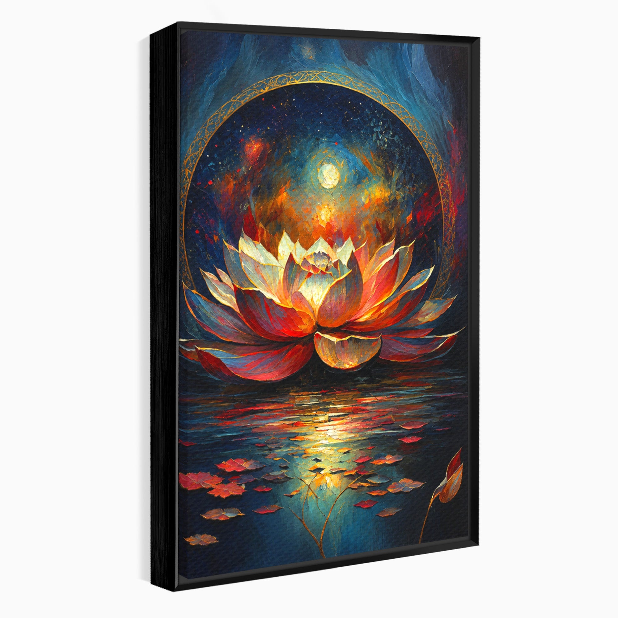 Tablou Canvas Premium LuxCanva® A1872, Floare De Lotus Mistica, Floare, Lotus, Mistic, Apus, Living, Dormitor, Culori Vibrante