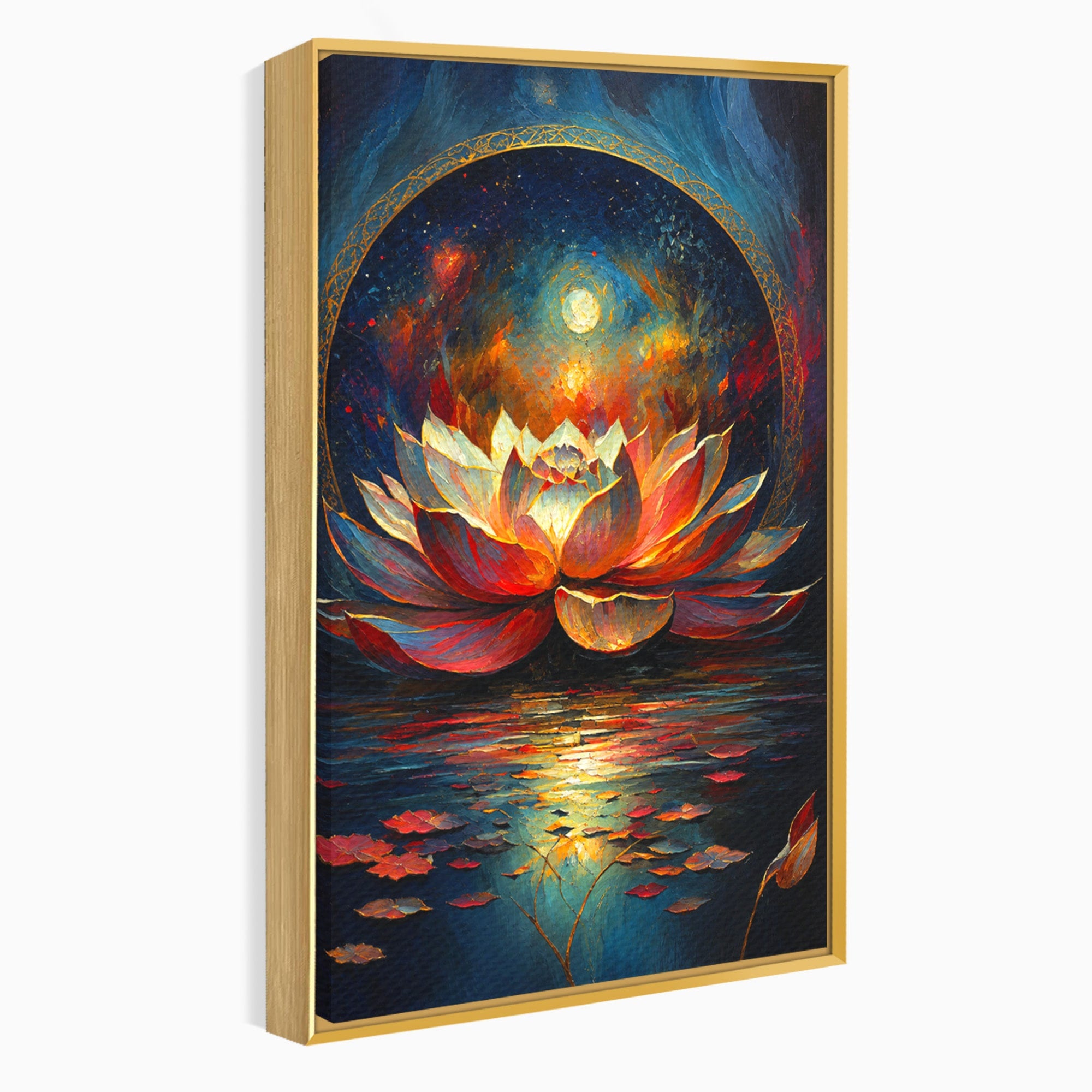 Tablou Canvas Premium LuxCanva® A1872, Floare De Lotus Mistica, Floare, Lotus, Mistic, Apus, Living, Dormitor, Culori Vibrante