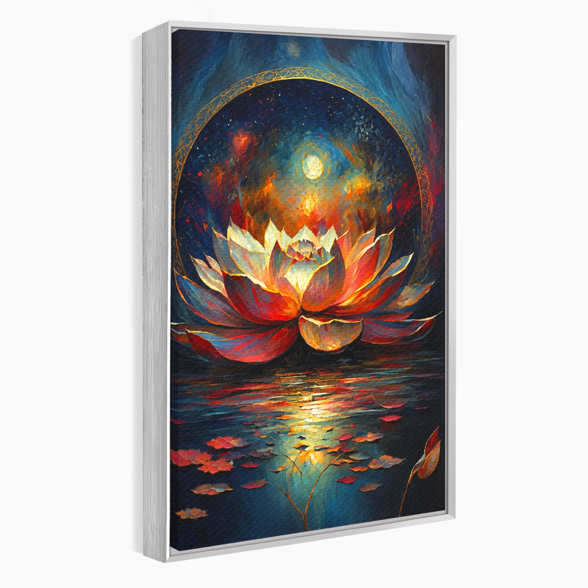 Tablou Canvas Premium LuxCanva® A1872, Floare De Lotus Mistica, Floare, Lotus, Mistic, Apus, Living, Dormitor, Culori Vibrante