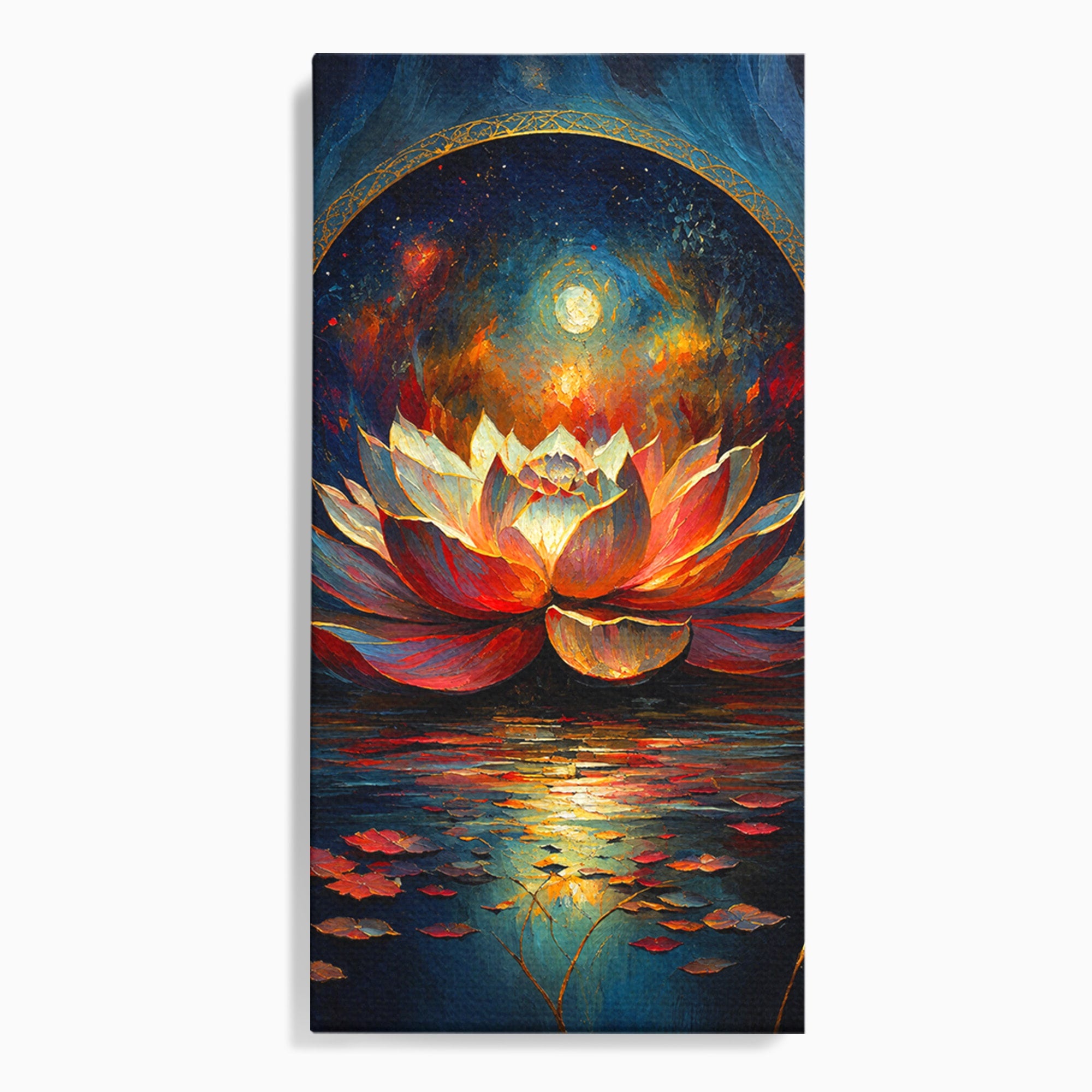 Tablou Canvas Premium LuxCanva® A1872, Floare De Lotus Mistica, Floare, Lotus, Mistic, Apus, Living, Dormitor, Culori Vibrante