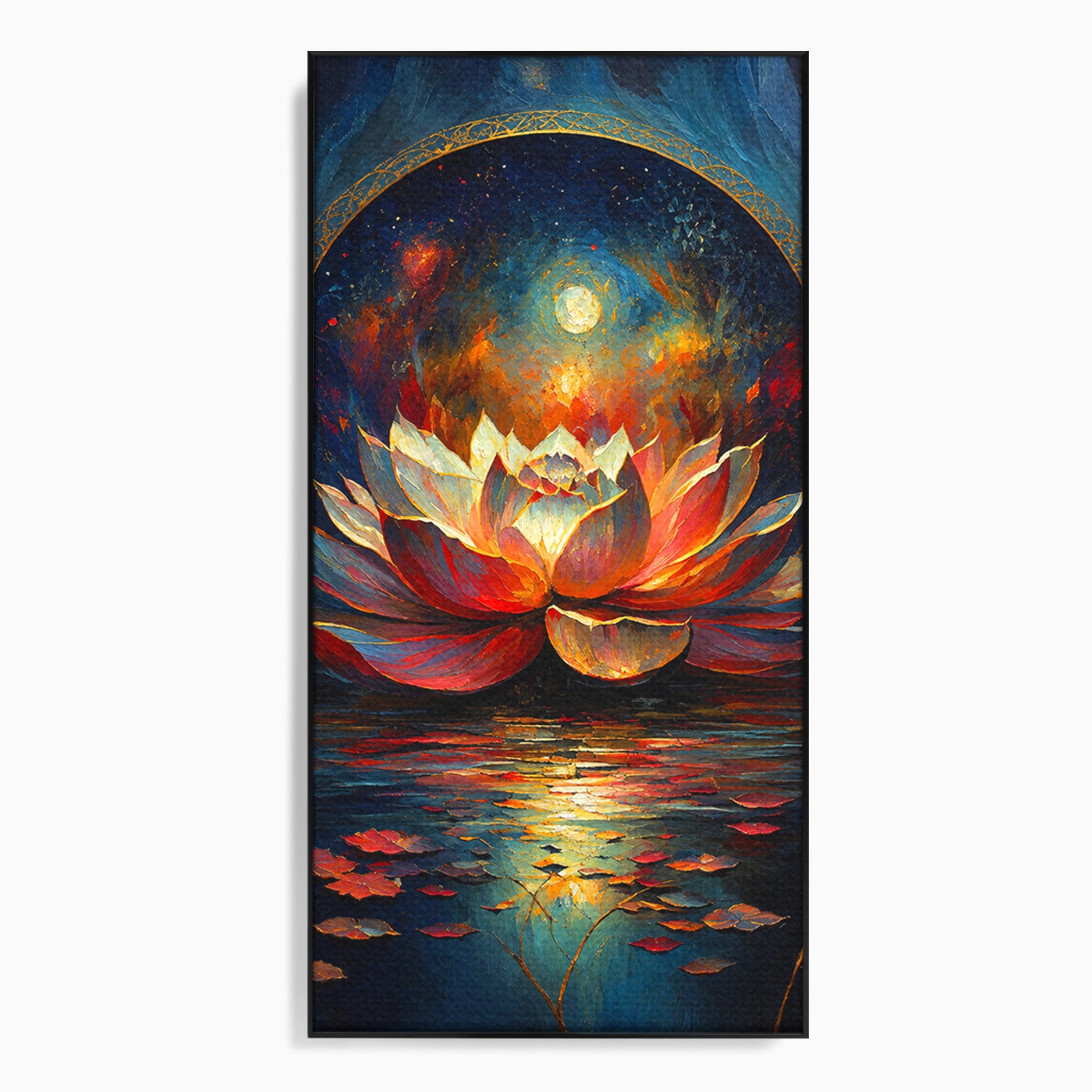 Tablou Canvas Premium LuxCanva® A1872, Floare De Lotus Mistica, Floare, Lotus, Mistic, Apus, Living, Dormitor, Culori Vibrante