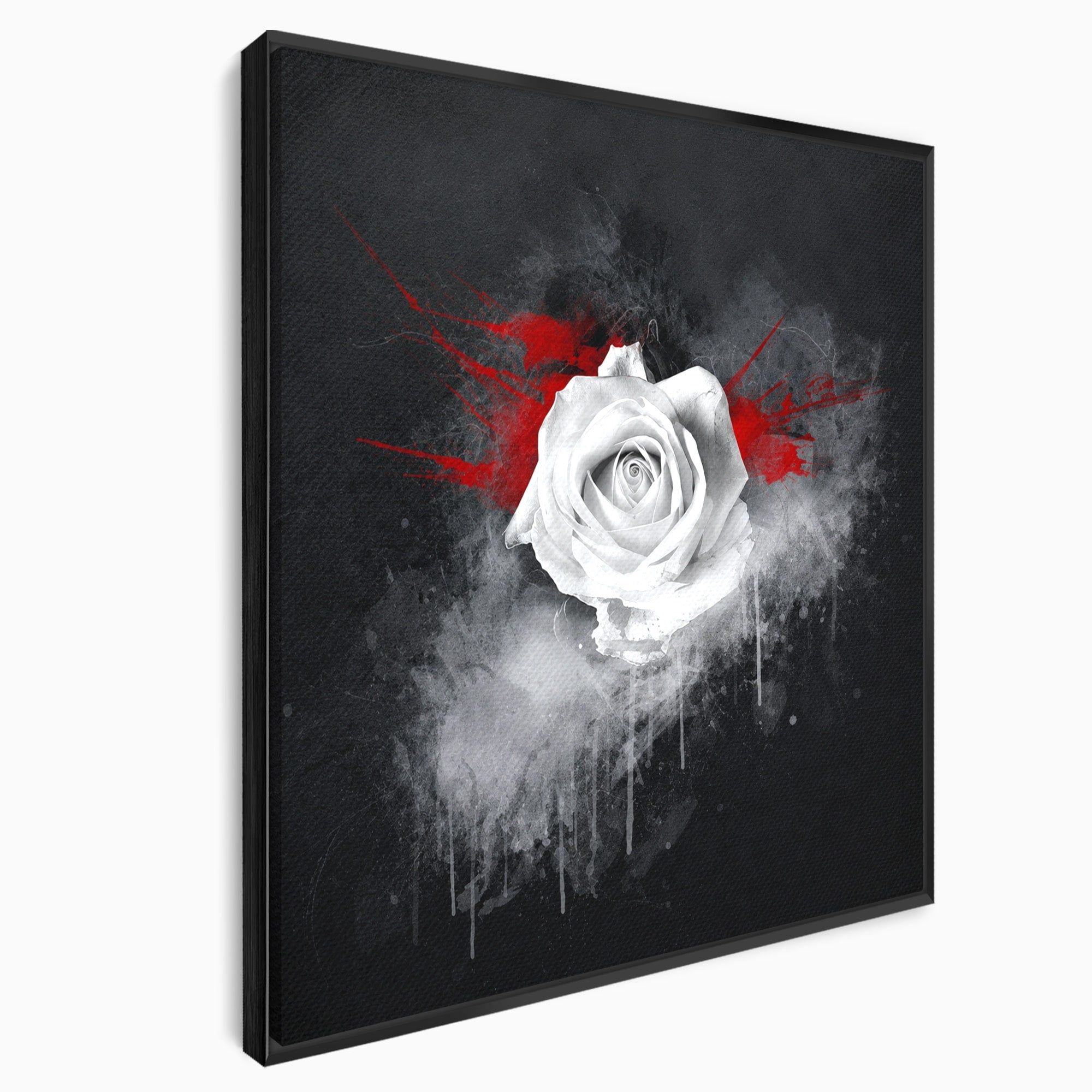 Tablou Canvas Premium LuxCanva® A1873, Trandafirul Monocrom, Trandafir, Arta Abstracta, Floral, Dramatic, Dormitor, Culori Vibrante