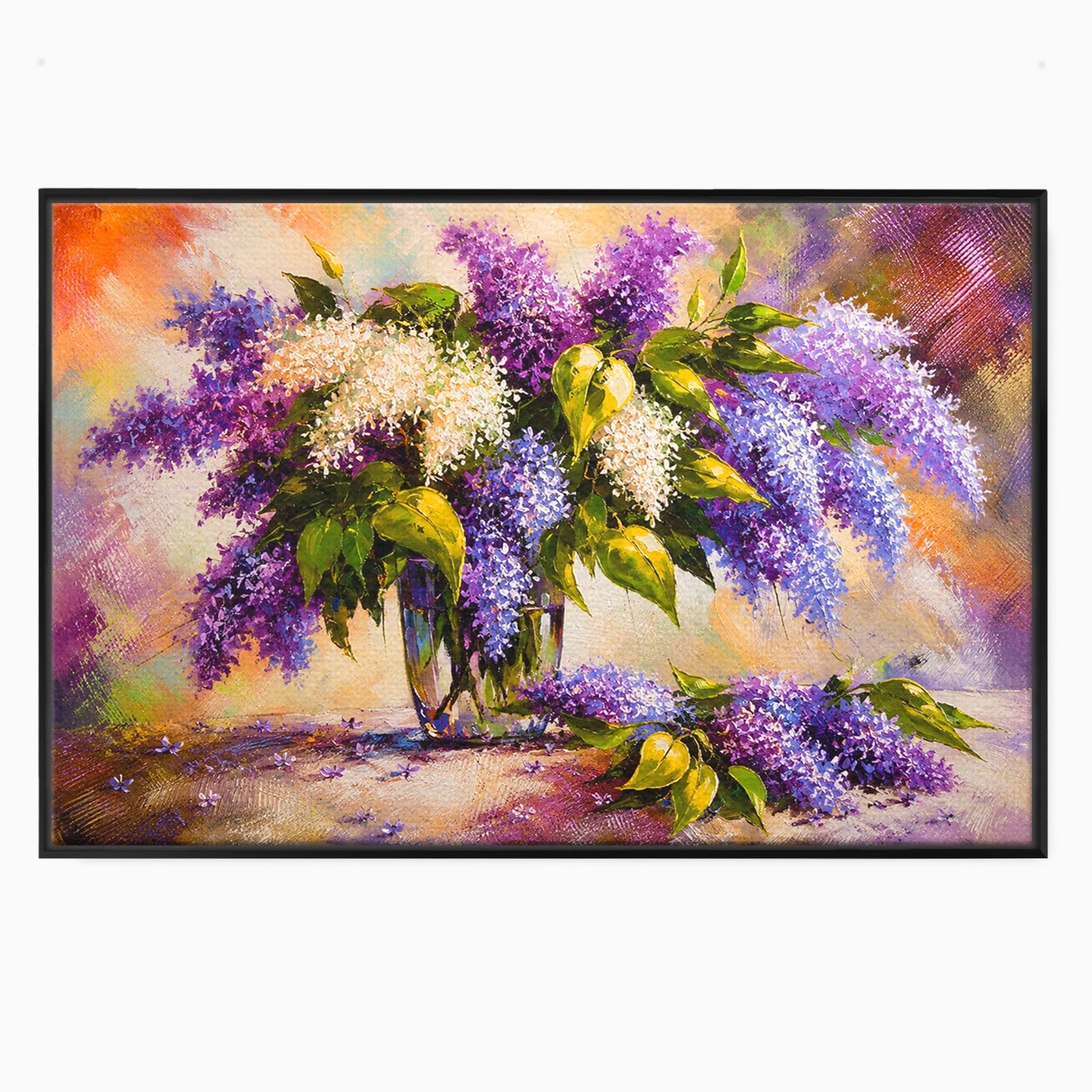 Tablou Canvas Premium LuxCanva® A1874, Buchet De Liliac, Liliac, Flori, Vaza, Natura, Primavara, Living, Culori Vibrante