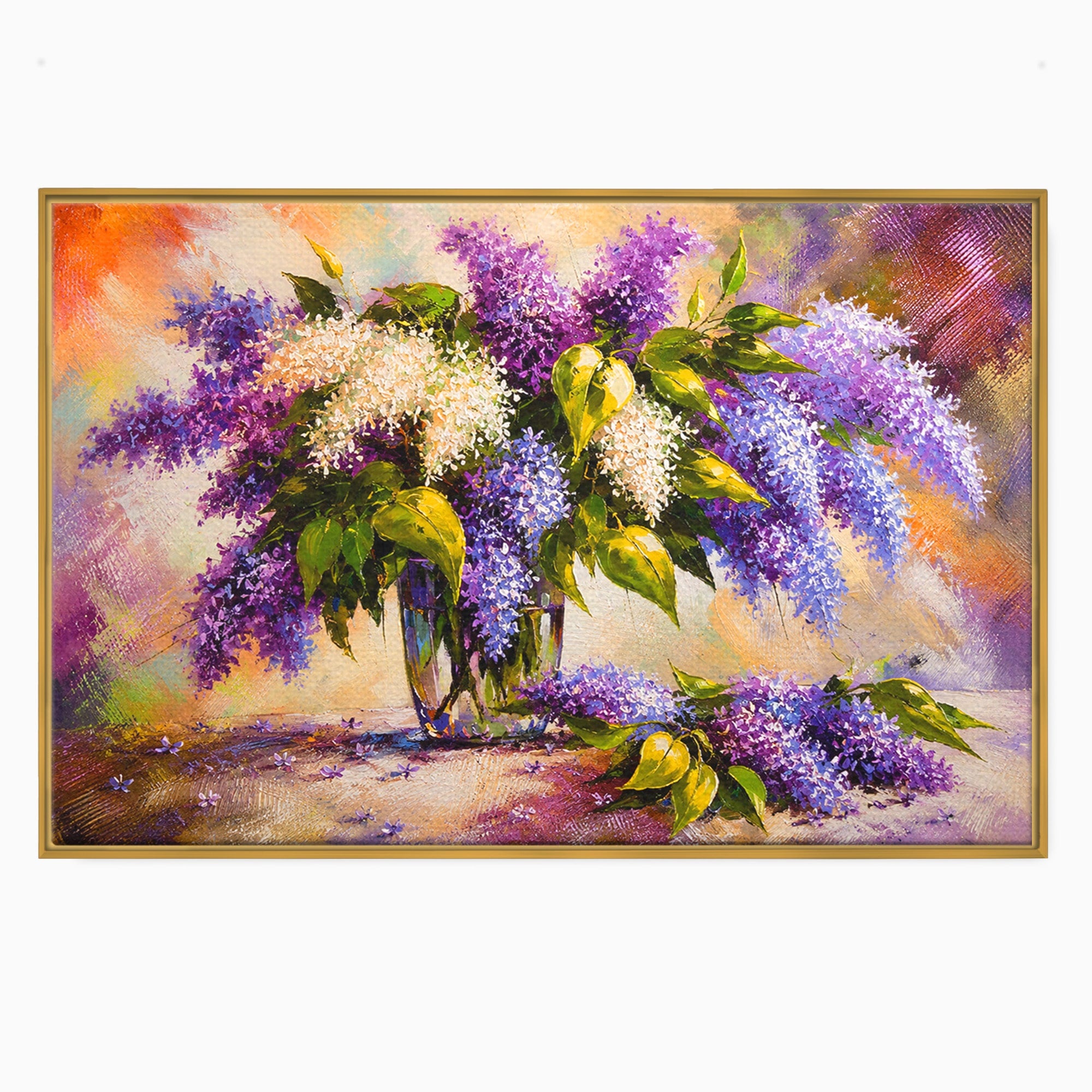 Tablou Canvas Premium LuxCanva® A1874, Buchet De Liliac, Liliac, Flori, Vaza, Natura, Primavara, Living, Culori Vibrante