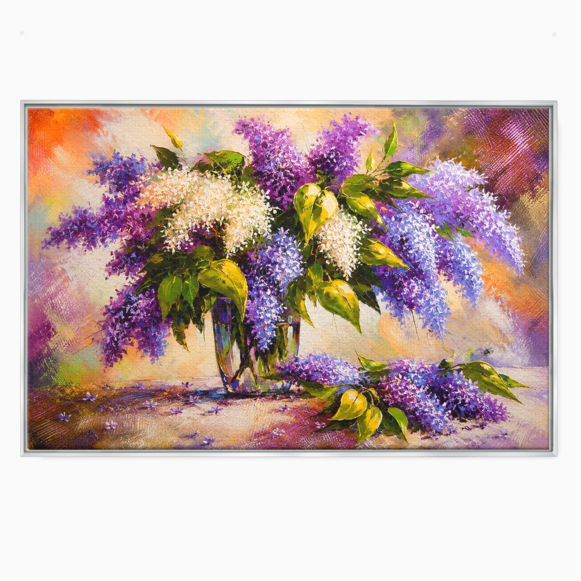 Tablou Canvas Premium LuxCanva® A1874, Buchet De Liliac, Liliac, Flori, Vaza, Natura, Primavara, Living, Culori Vibrante