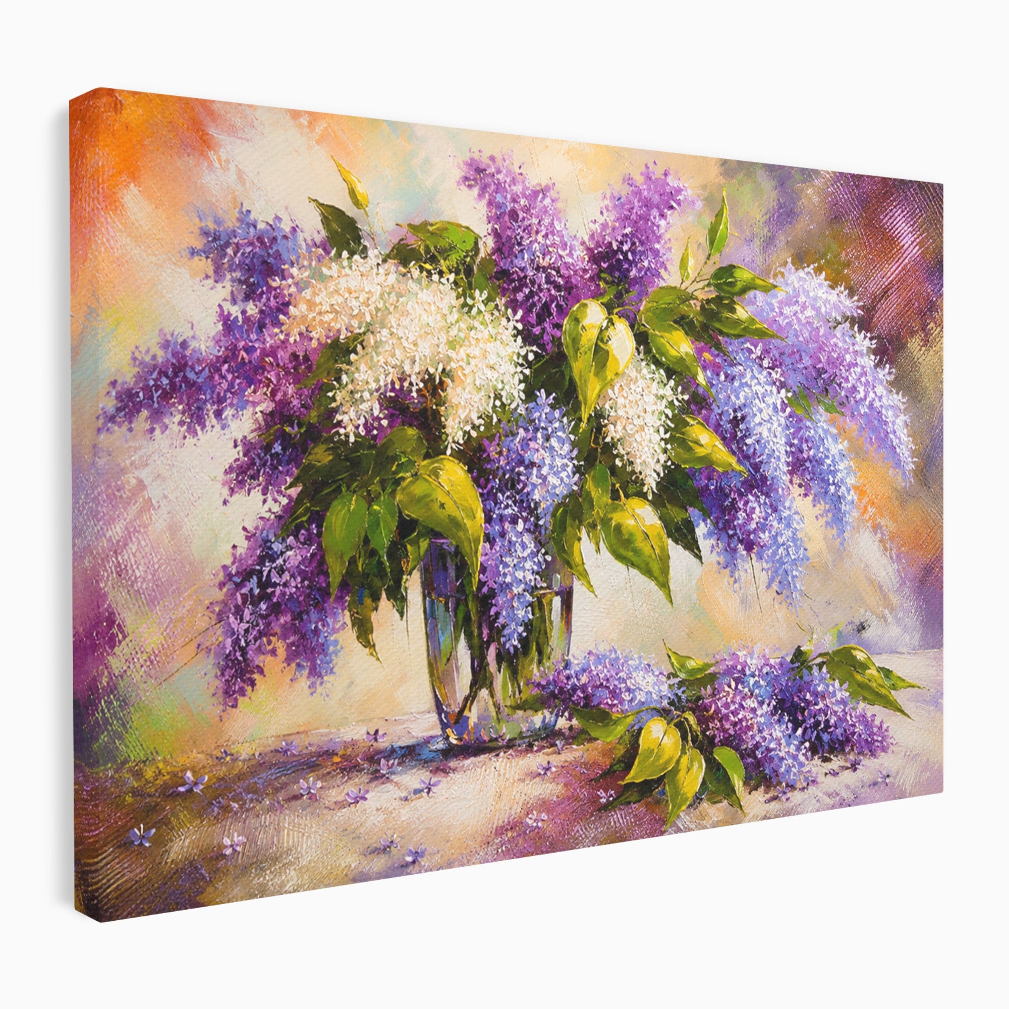 Tablou Canvas Premium LuxCanva® A1874, Buchet De Liliac, Liliac, Flori, Vaza, Natura, Primavara, Living, Culori Vibrante